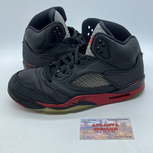 Size 8.5 - Air Jordan 5 Retro Satin Bred Black Red Grey (136027-006)