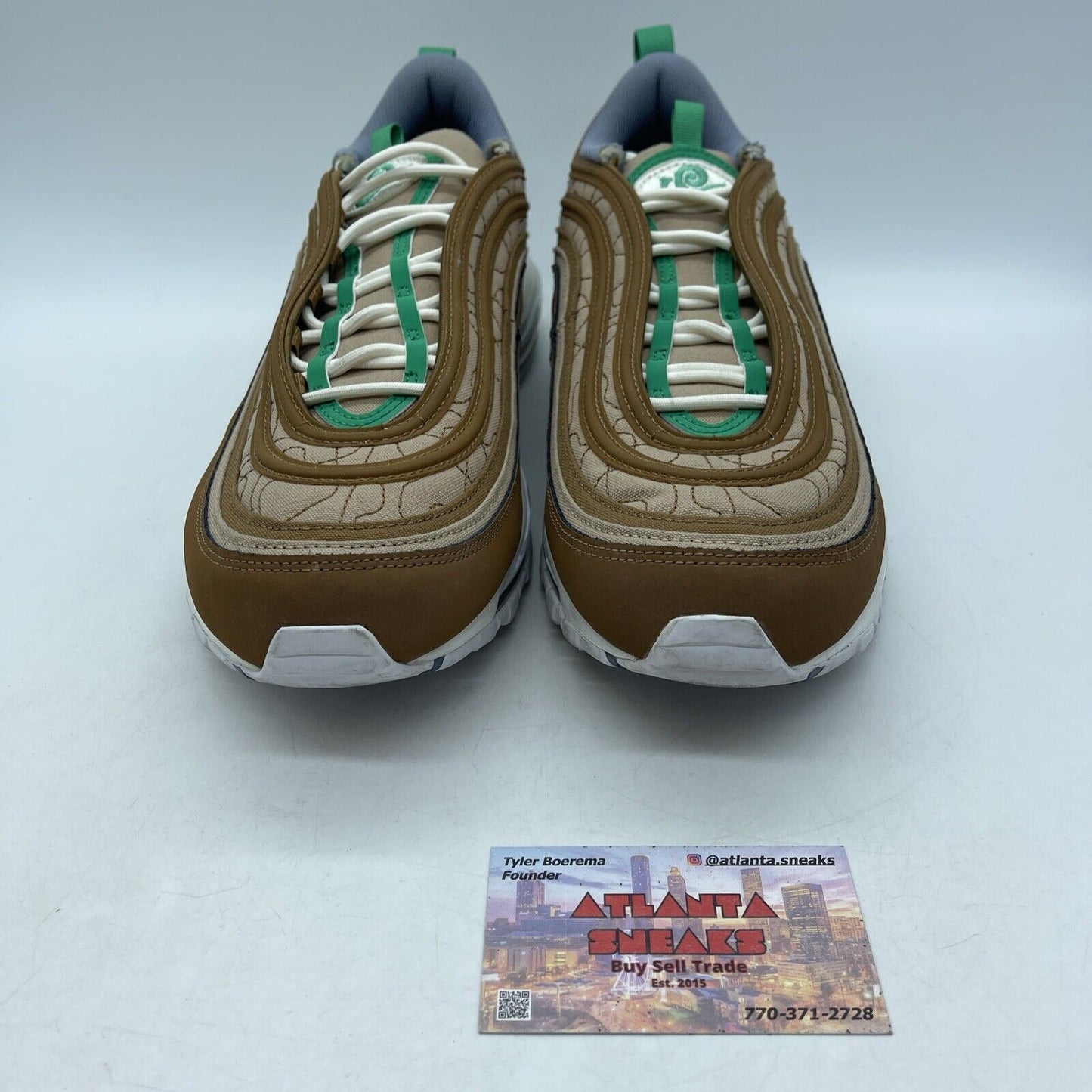 Size 12 - Nike Air Max 97 SE Moving Company Brown Green White Suede (DV2621-200)