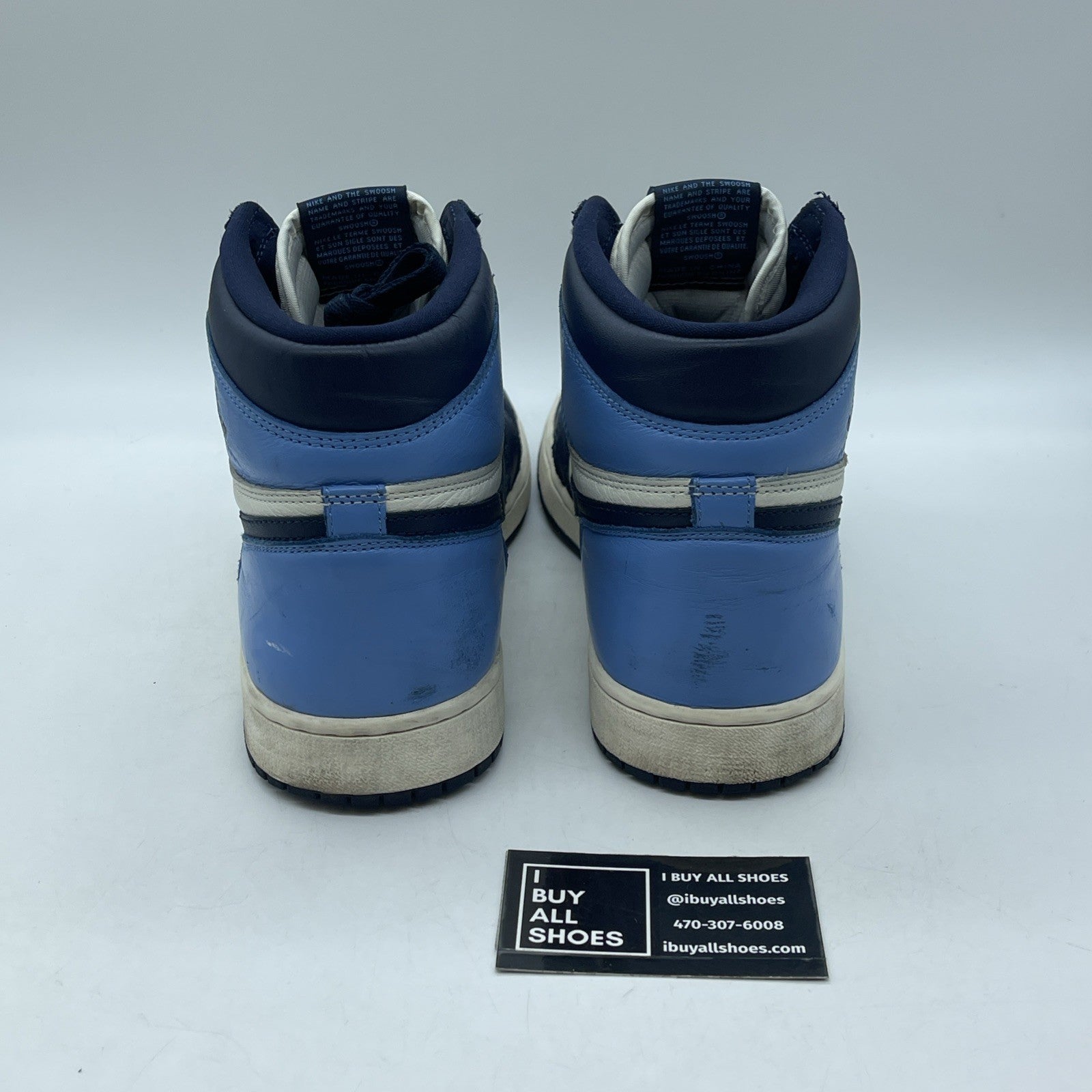 Size 12 - Jordan 1 Retro OG High Obsidian UNC Blue White Leather (555088-140)