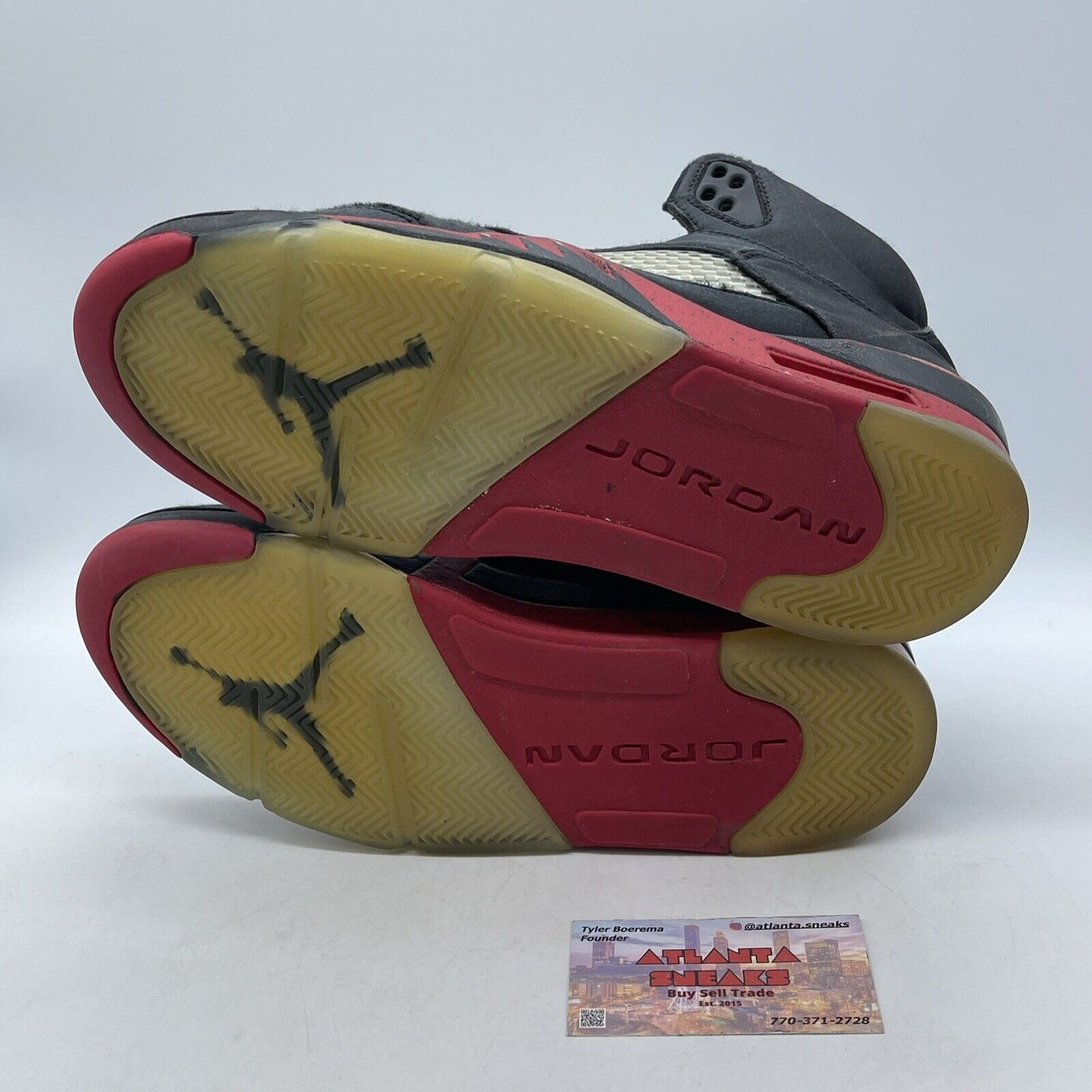 Size 8.5 - Air Jordan 5 Retro Satin Bred Black Red Grey (136027-006)