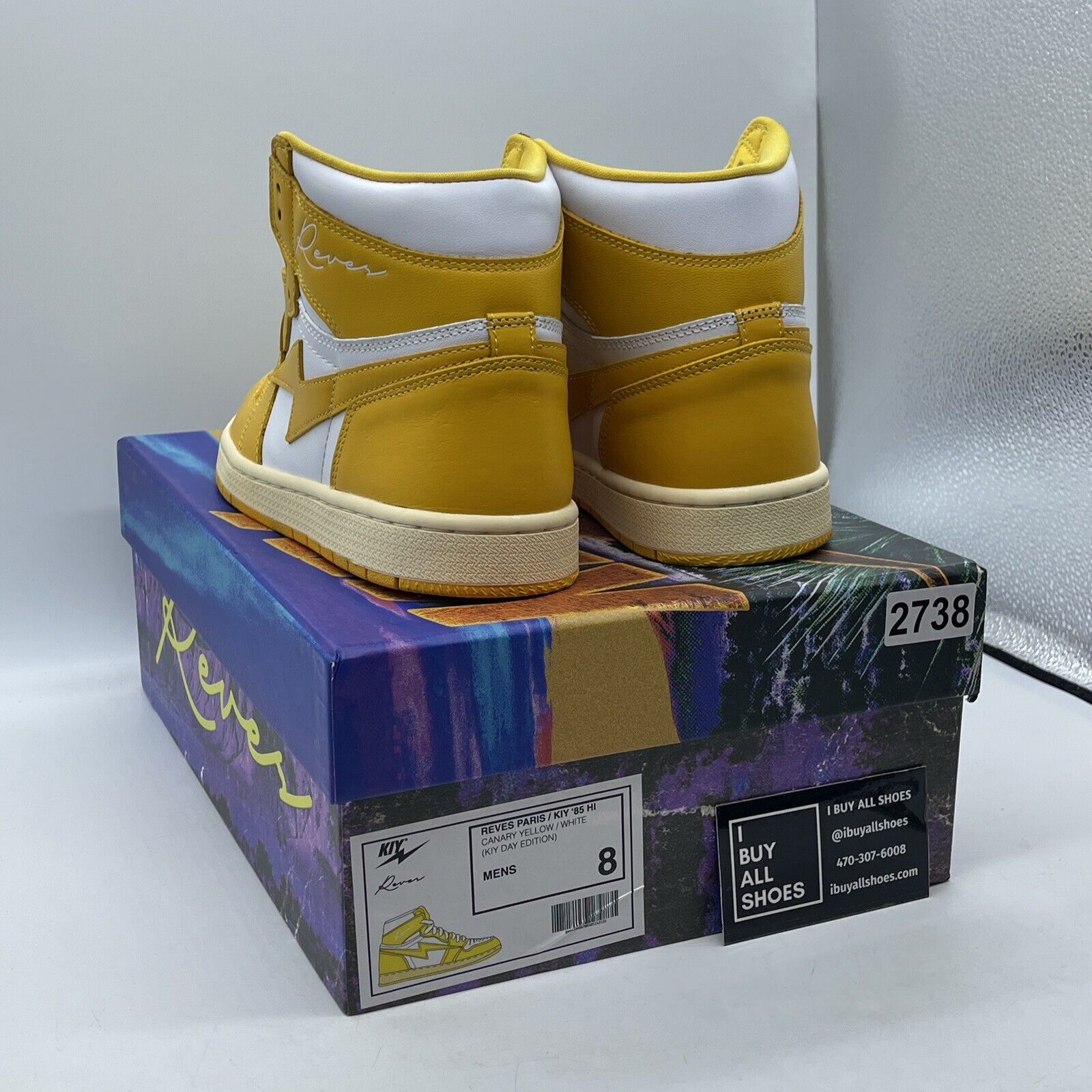 Size 8 -KIY REVES PARIS '85 HI KIY DAY EDITION CANARY YELLOW OFF WHITE 1 POLLEN