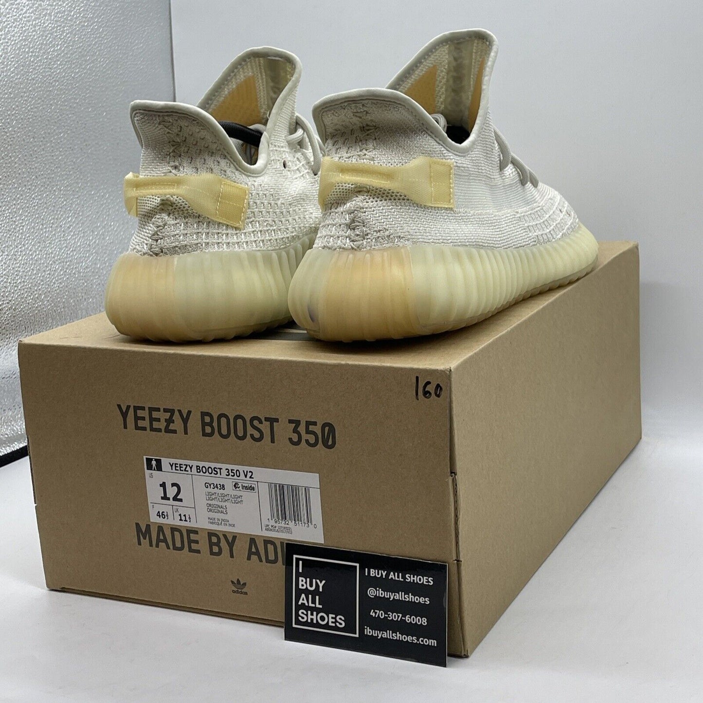 Size 12 - adidas Yeezy Boost 350 V2 Low Light White Suede (GY3438)