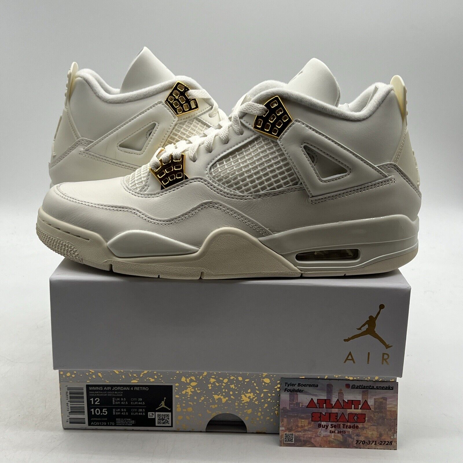 Size 12 - Air Jordan 4 Retro Metallic Gold W (AQ9129-170)