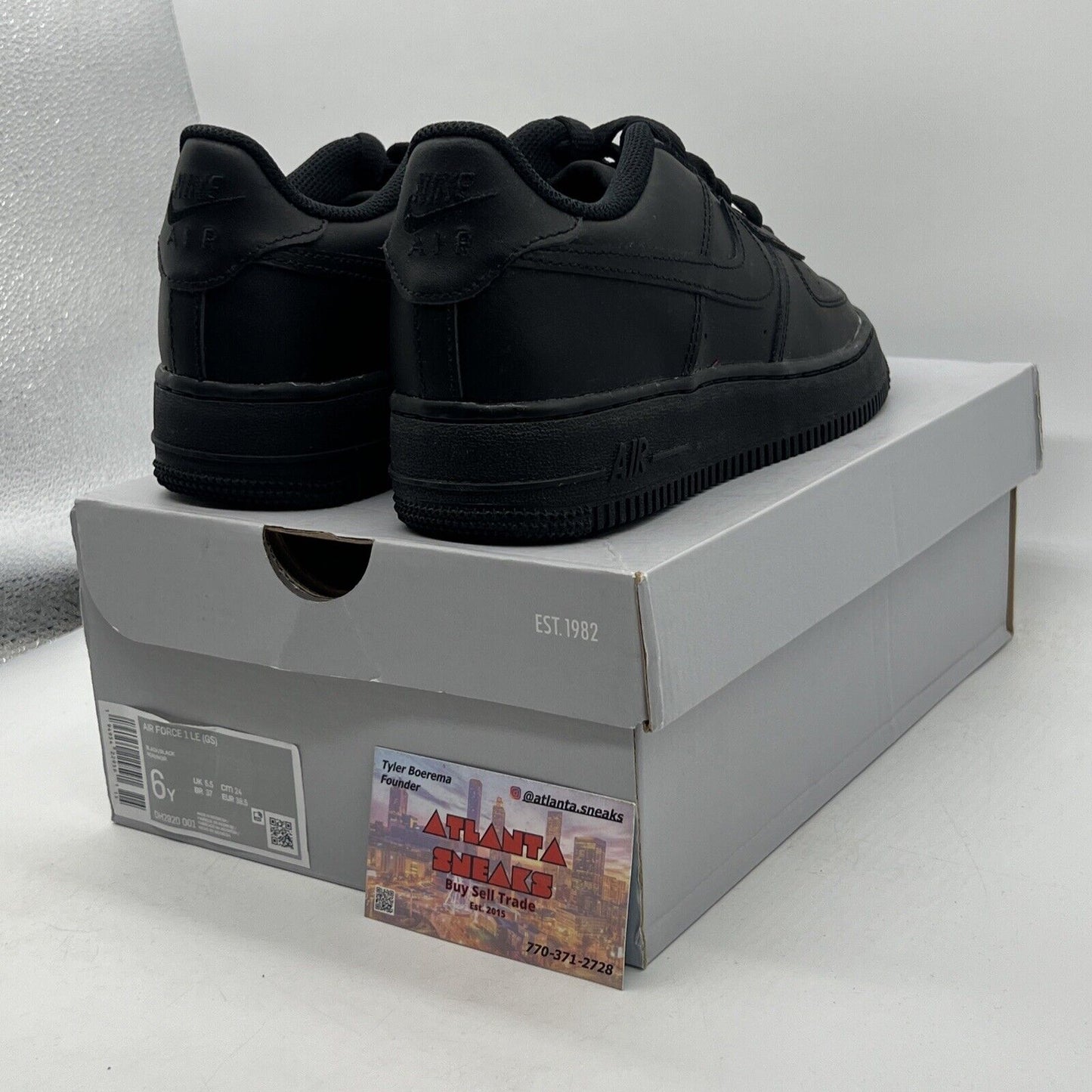 Size 6Y - Nike Air Force 1 '07 Low Triple Black Leather (DH2920-001)