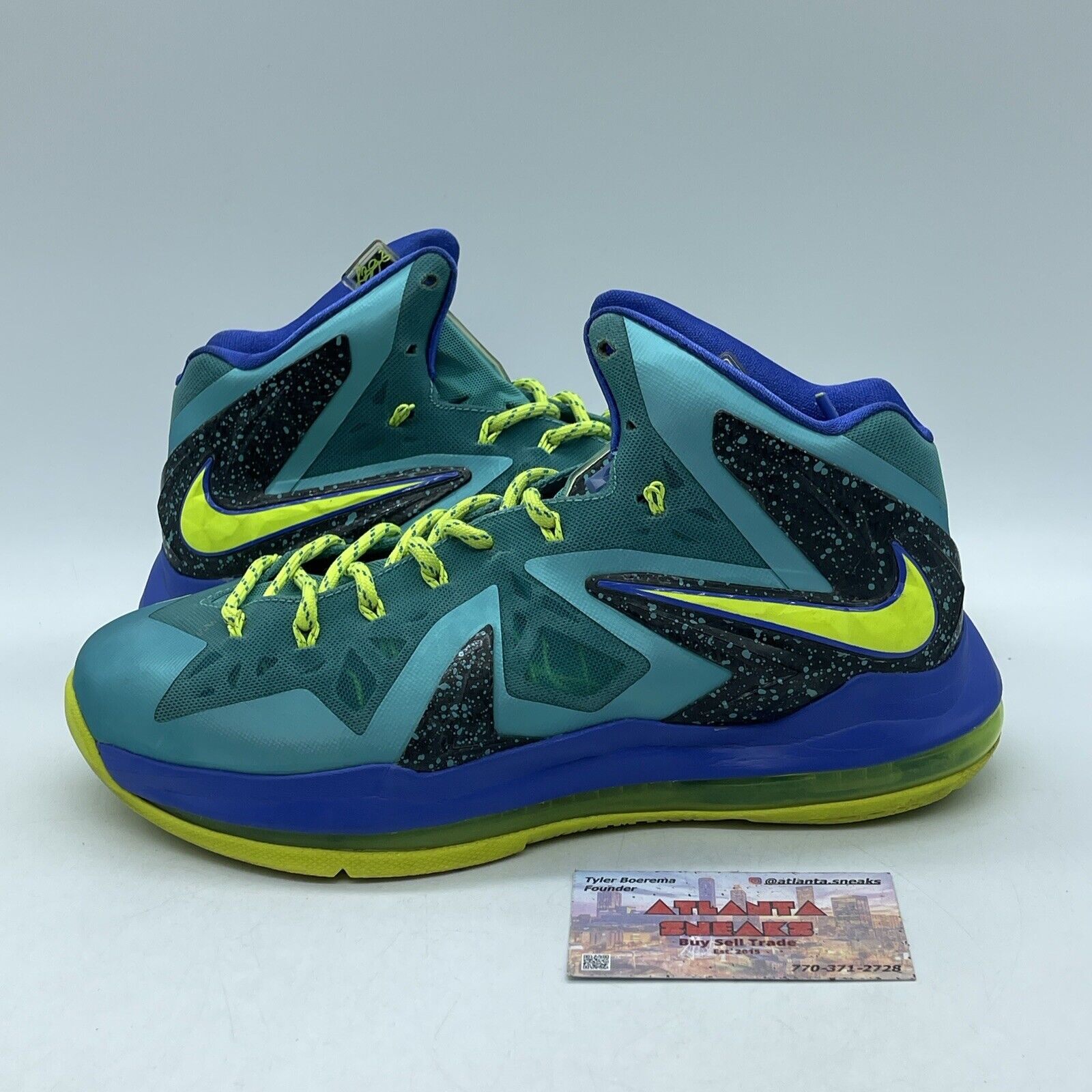 Size 8 - Nike LeBron 10 P.S. Elite Sport Turquoise Blue Blue Suede (579827-300)