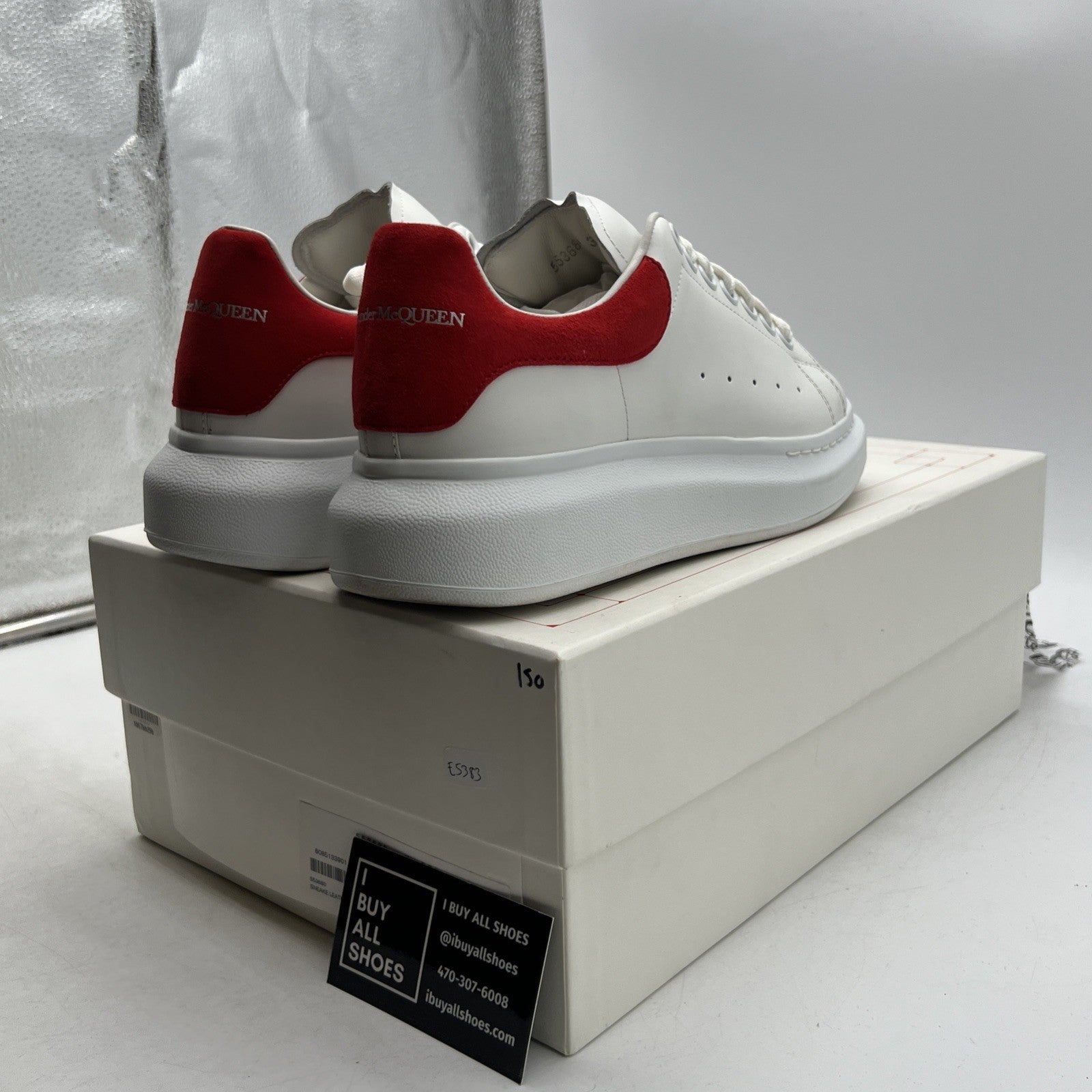 Size 39.5 - Alexander Mcqueen Oversized Platform Leather White/Red Suede