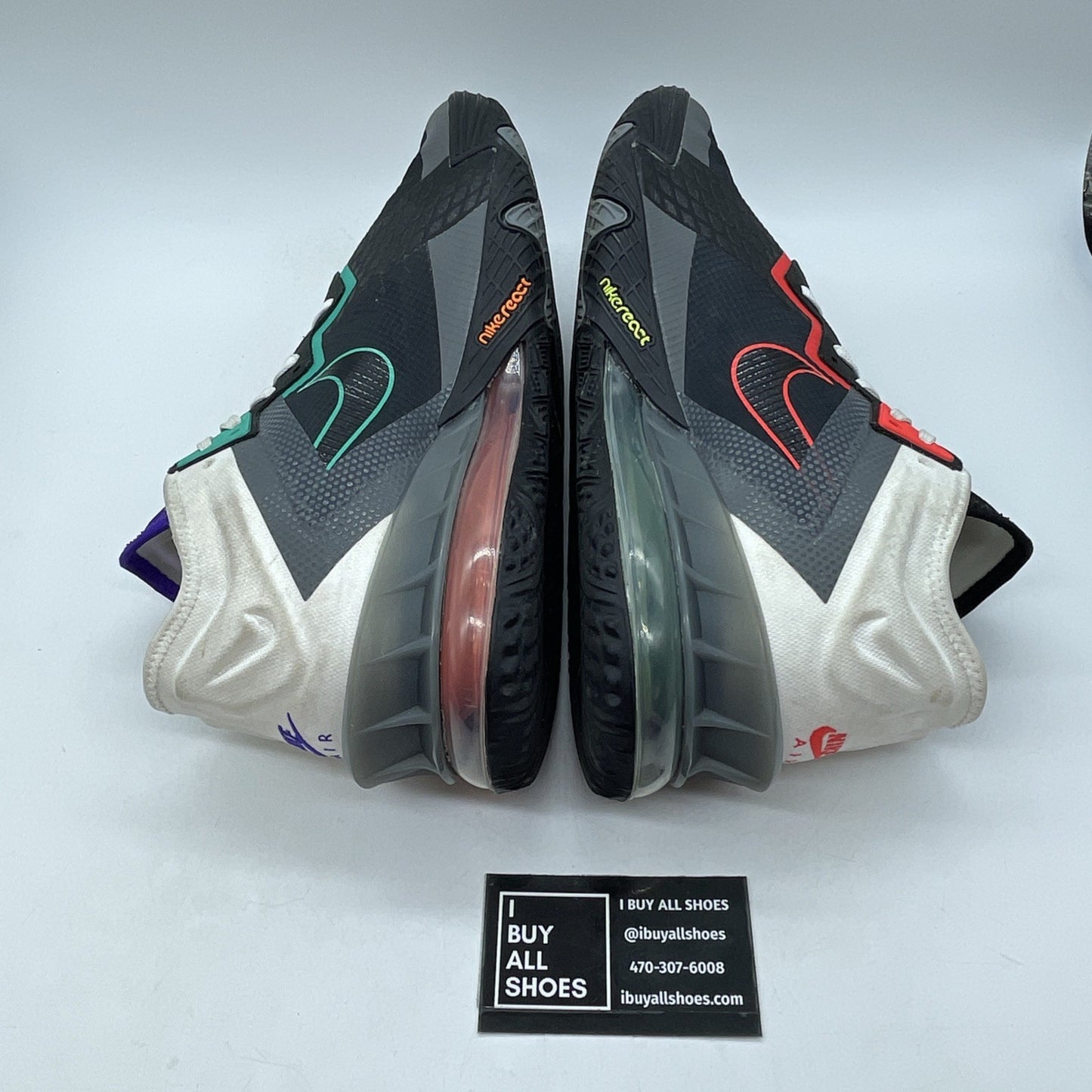 Size 12 - Nike LeBron 18 Low Air Max 95 Greedy White Black Suede (CV7562-100)