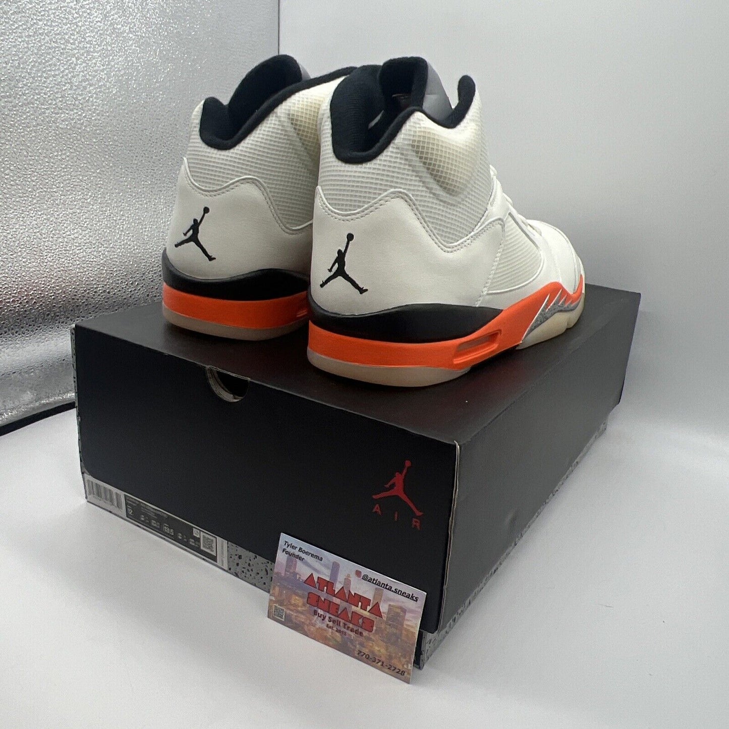 Size 12 - Jordan 5 Shattered Backboard Brand New Og All White Orange Black DS