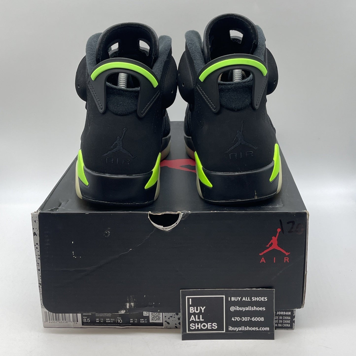Size 8.5 - Air Jordan 6 Retro Electric Green 2021 Black Suede (CT8529-003)