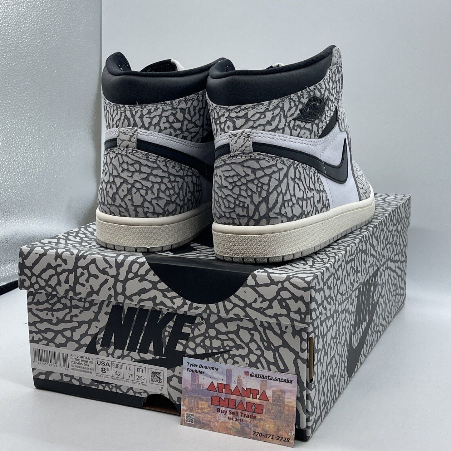 Size 8.5 - Air Jordan 1 Retro OG High White Cement Grey Suede (DZ5485-052)