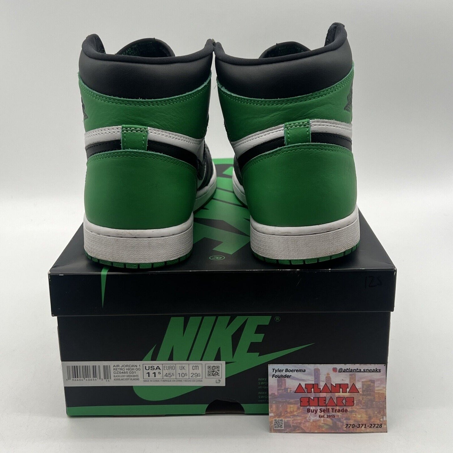 Size 11.5 - Air Jordan 1 Retro OG High Lucky Green Black White (DZ5485-031)