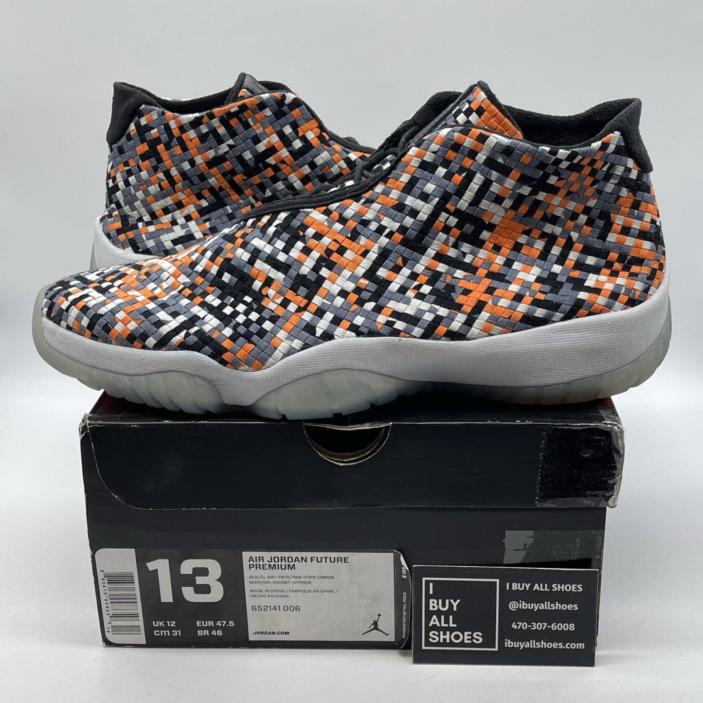 Size 13 - Air Jordan Future Premium Easter Orange Black Suede (652141-006)