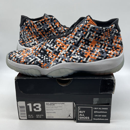 Size 13 - Air Jordan Future Premium Easter Orange Black Suede (652141-006)