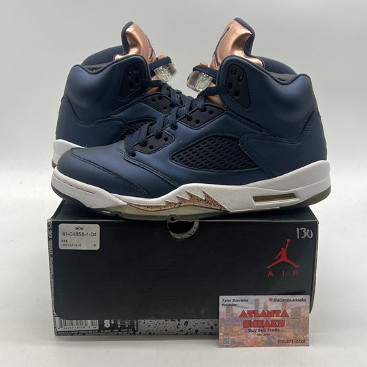 Size 8.5 - Air Jordan 5 Retro Bronze Navy White Rose Gold (136027-416)