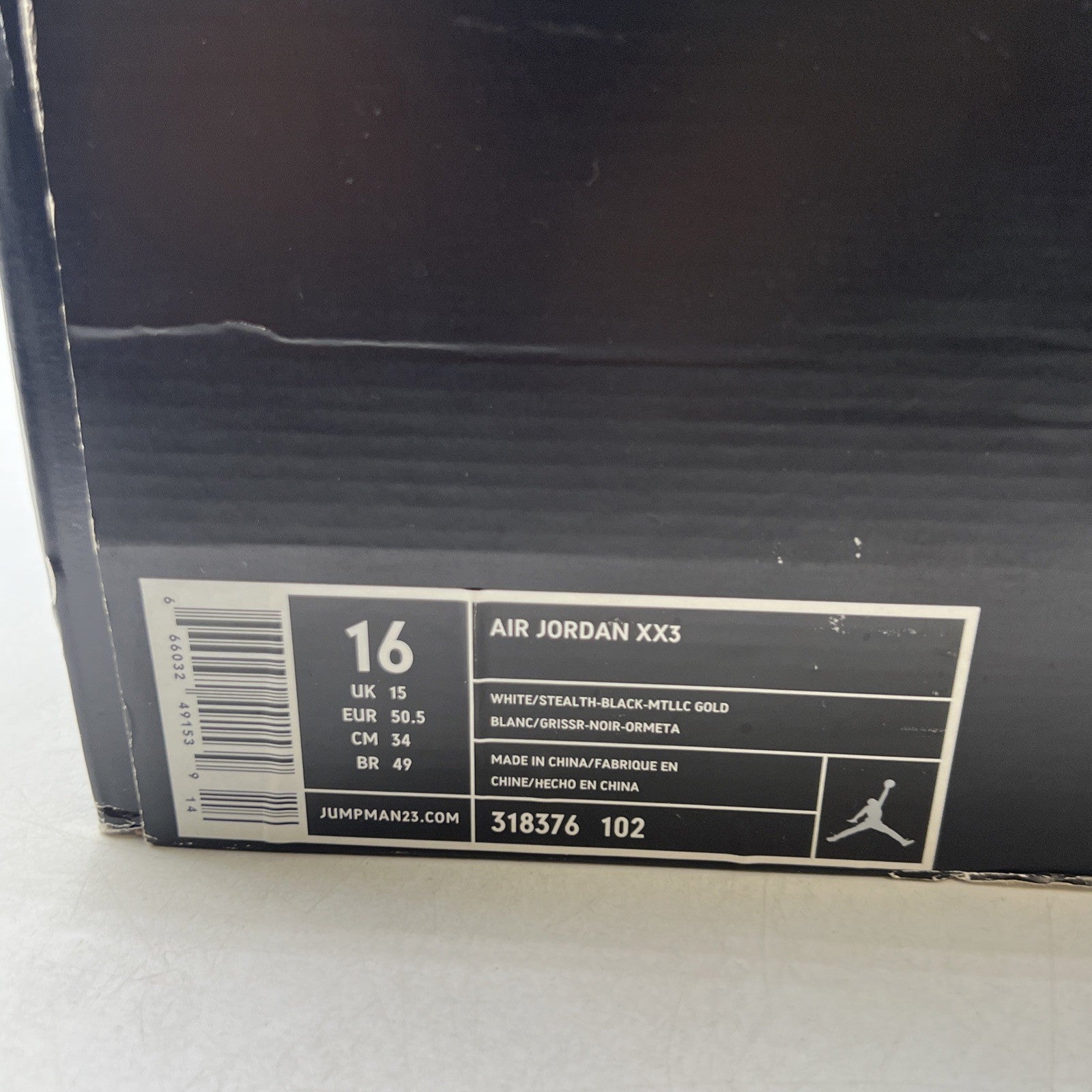 Size 16 - Air Jordan 23 OG White Stealth (318376-102)