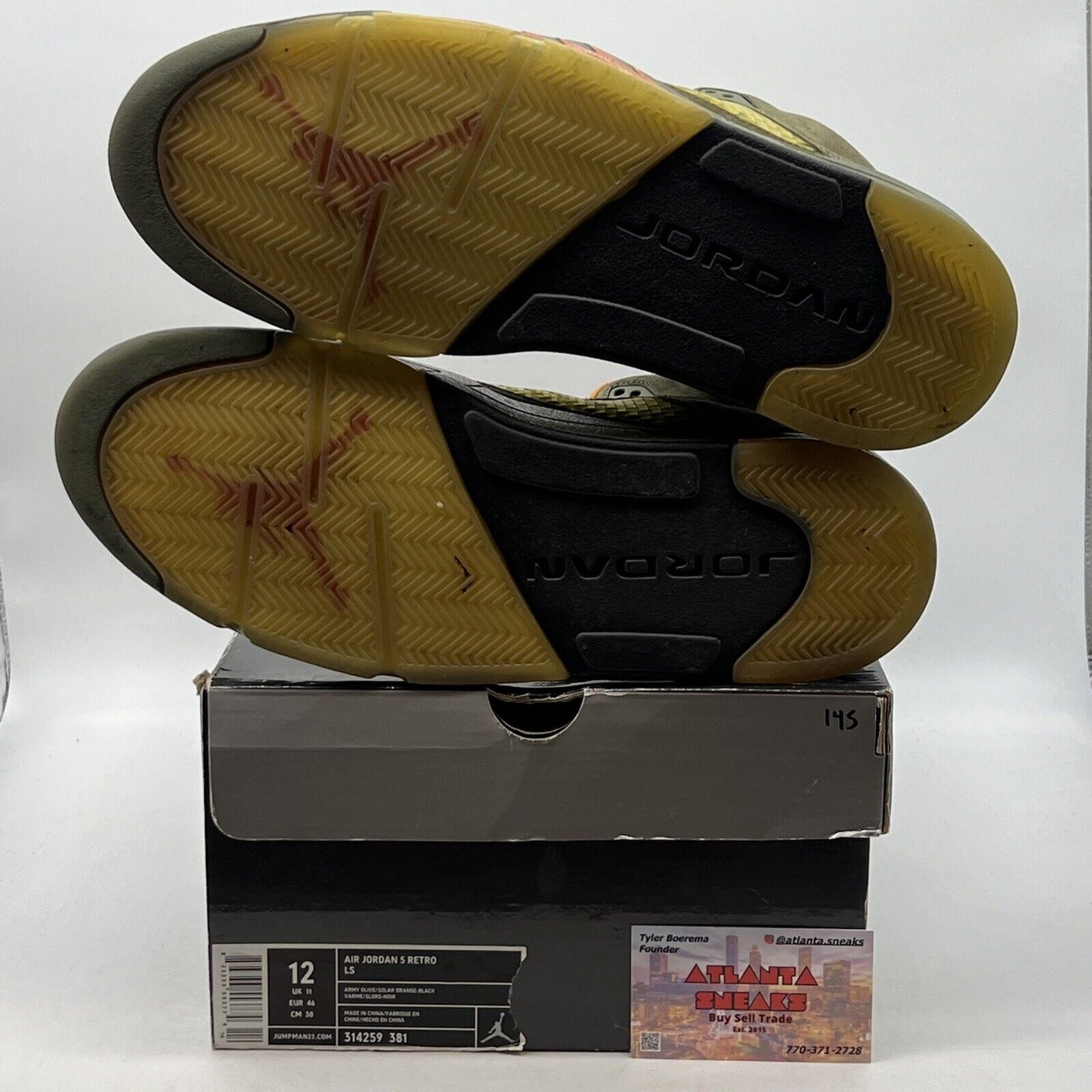 Size 12 - Air Jordan 5 Retro LS Olive Orange Silver (314259-381)