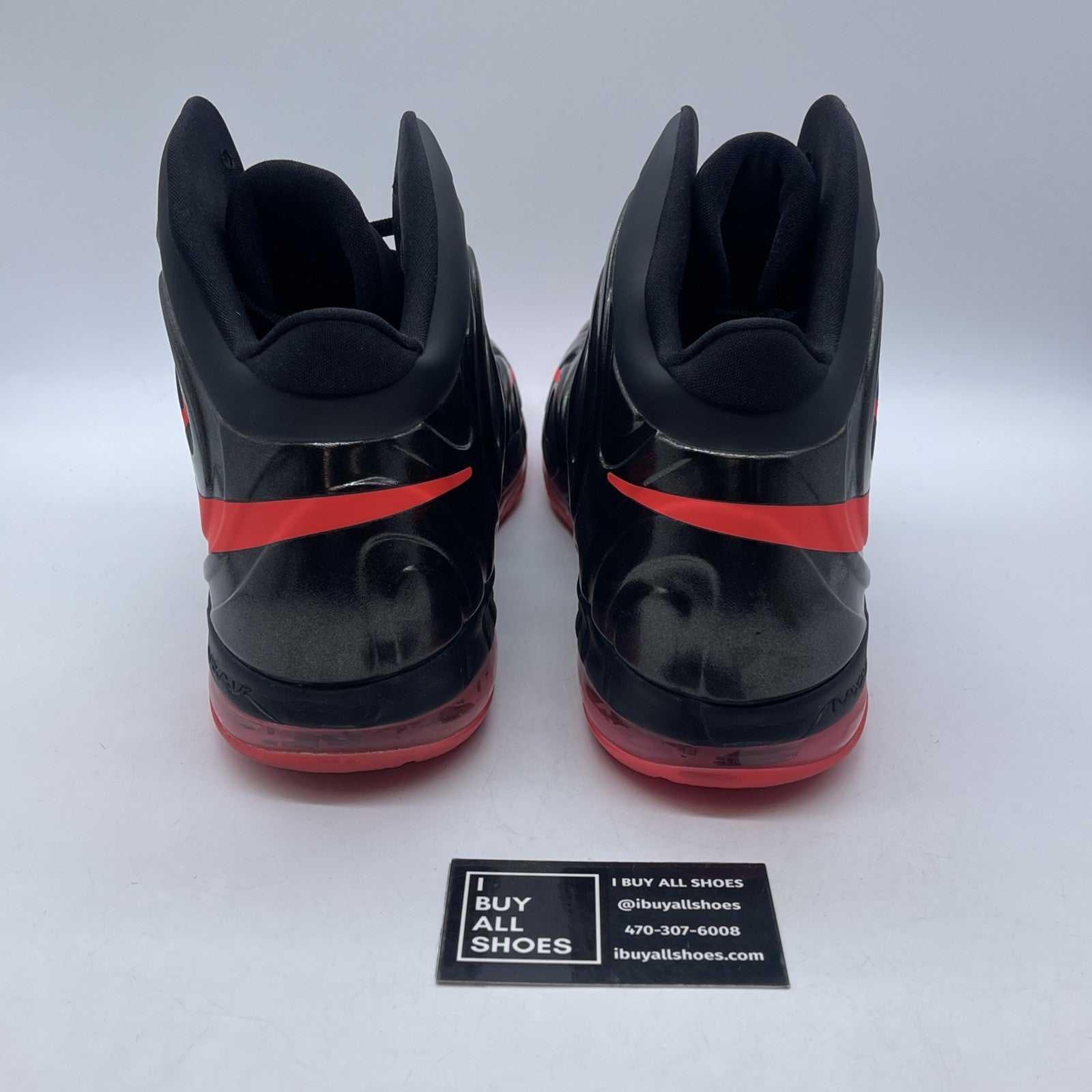 Size 13 - Nike Air Max Hyperposite Black Crimson Red Suede Leather (524862-002)