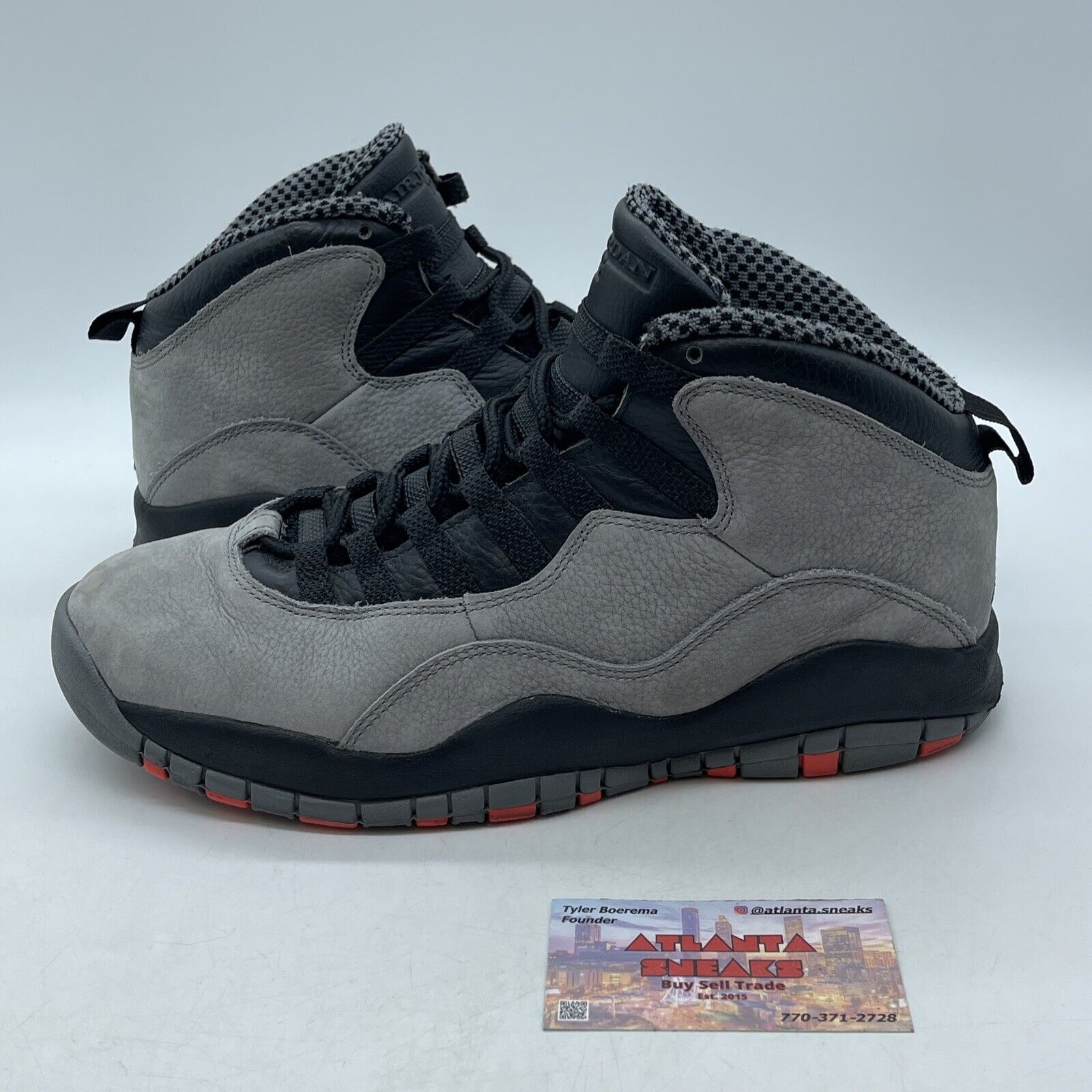 Size 9.5 - Air Jordan 10 Retro Cool Grey Black Orange Suede (310805-023)