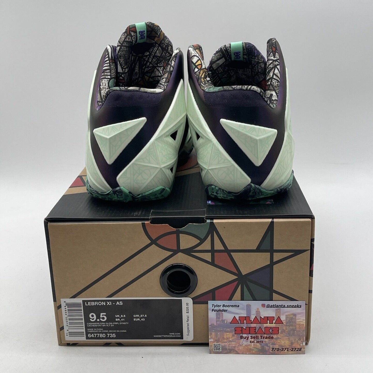 Size 9.5 - Nike LeBron 11 All Star - Gator King Purple Blue Suede (647780-735)