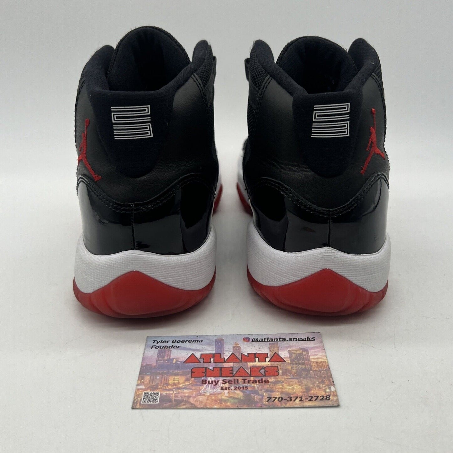 Size 5 - Jordan 11 Retro Bred 2019 (GS) Black Red White Leather  (378038-010)