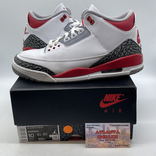 Size 10 - Jordan 3 Retro Mid Fire Red White Grey Black (DN3707-160)