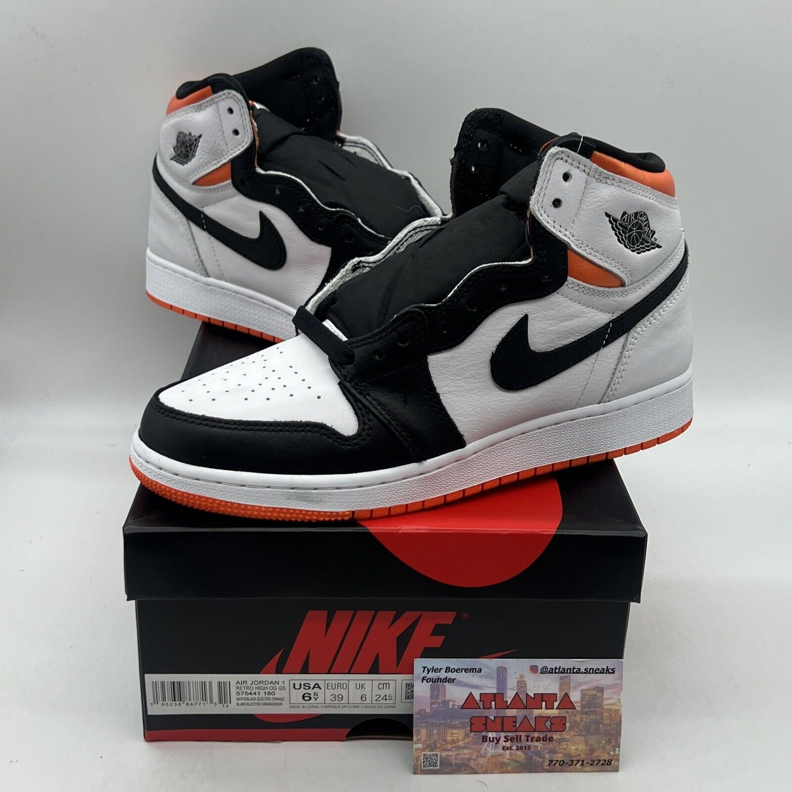 Size 6.5 - Jordan 1 Retro High Electro Orange White Black Orange Brand New DS