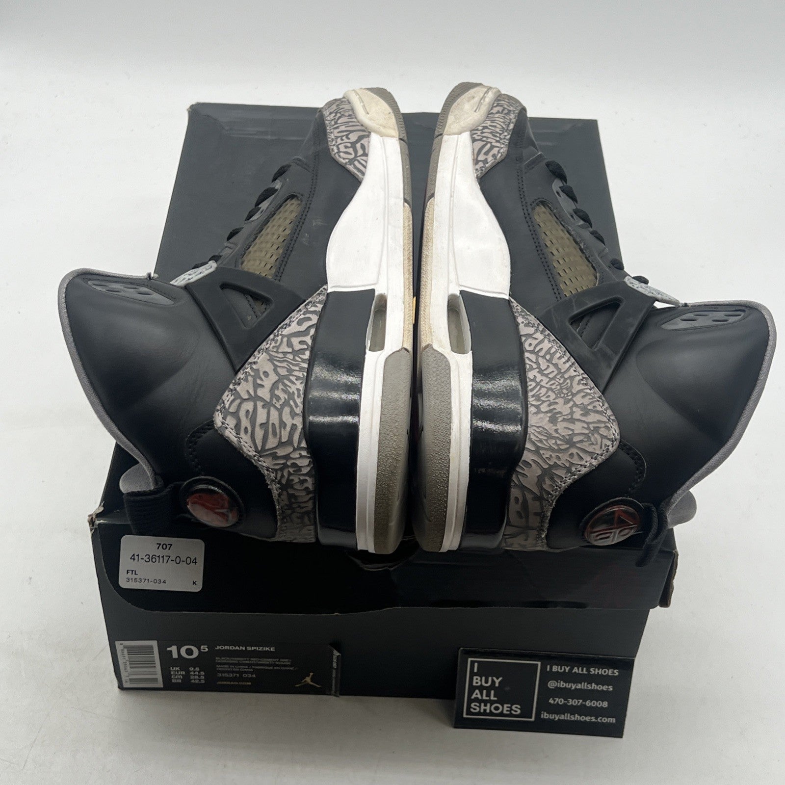 Size 10.5 - Jordan Spizike Black - (315371-034)