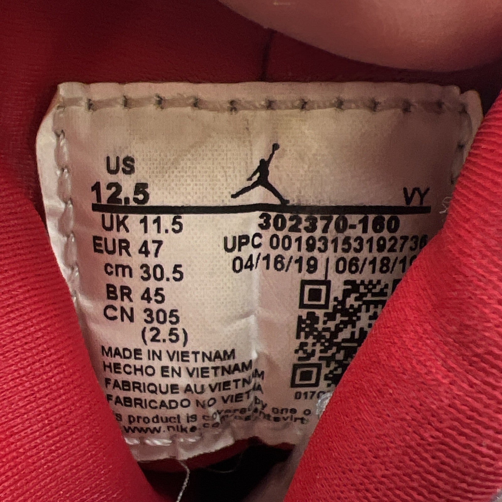 Size 12.5 - Air Jordan 9 Retro Gym Red (302370-160)