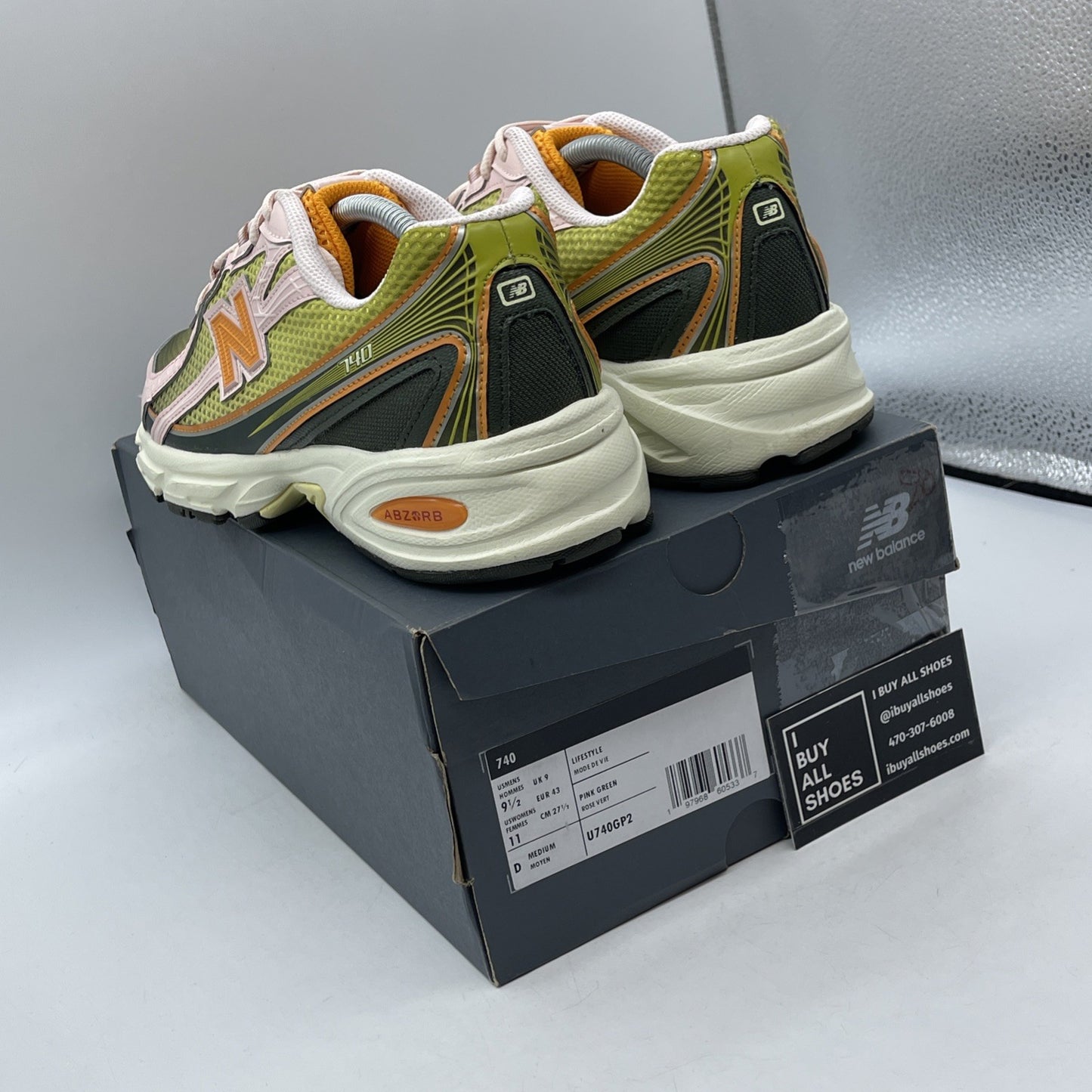 Size 9.5 - New Balance Concepts x 740 Saignee Green Pink Leather (U740GP2)
