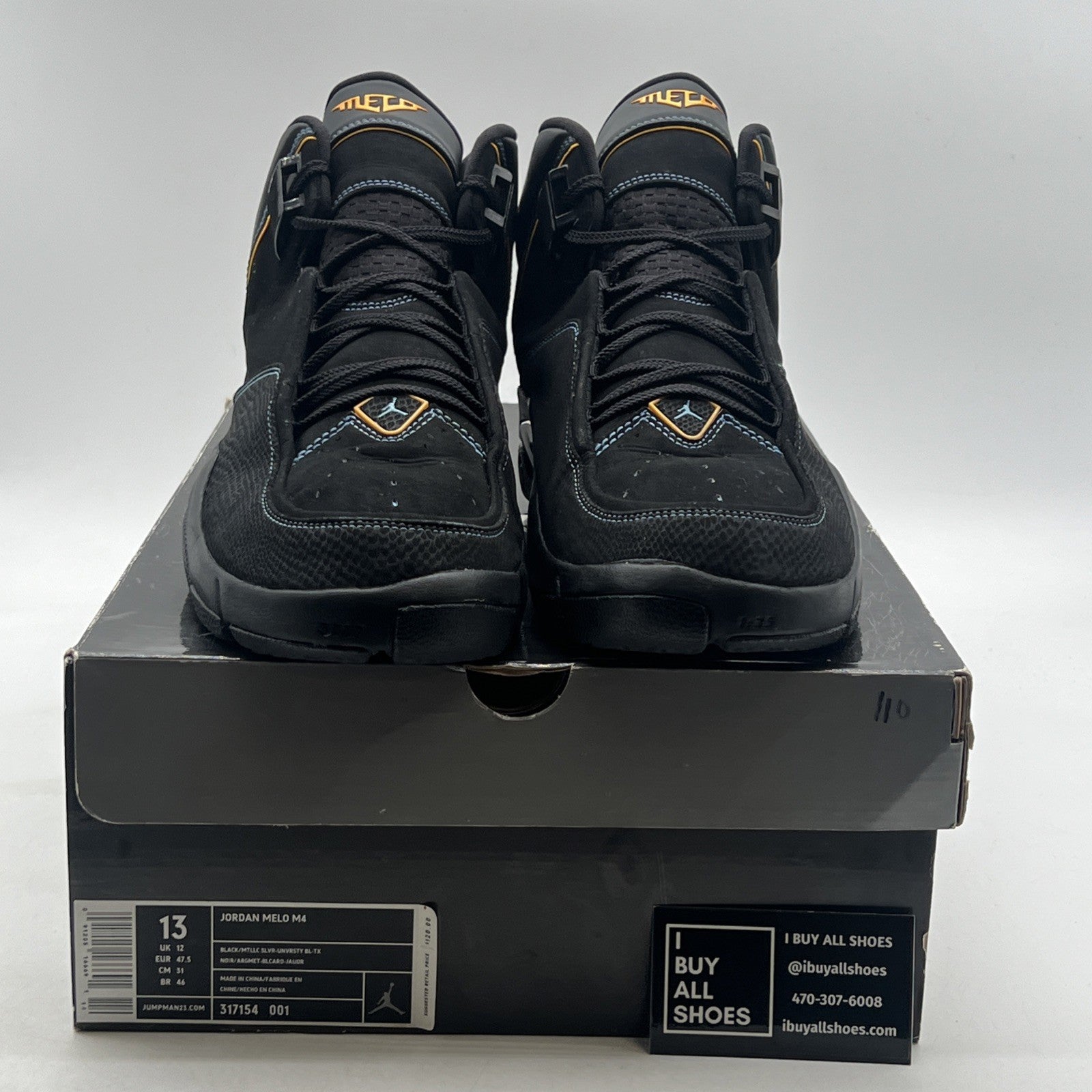 Size 13 - Jordan Melo M4 Black - (317154-001)