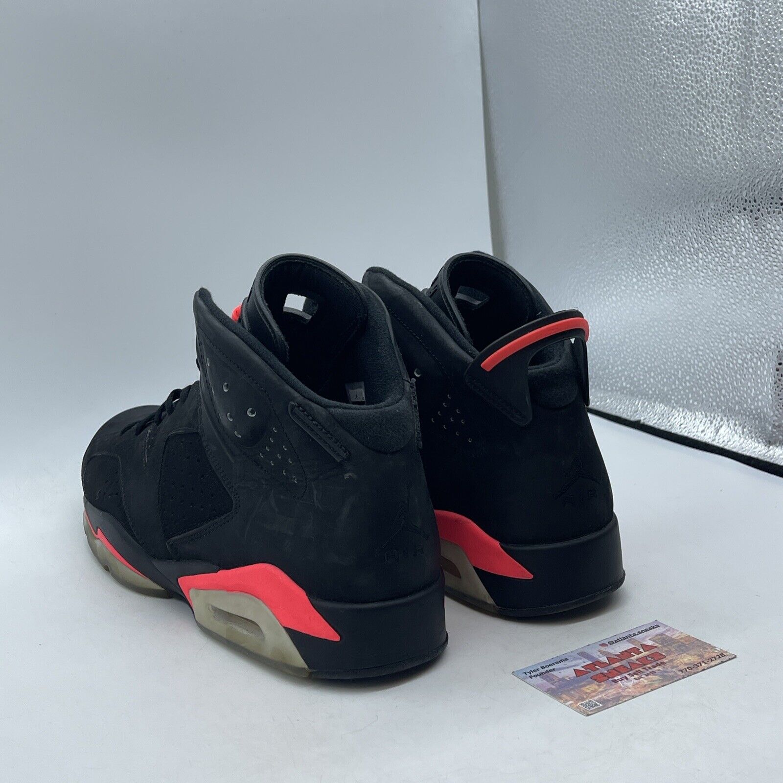 Size 12 - Jordan 6 Retro Infrared Black Suede Pink White Leather (384664-023)