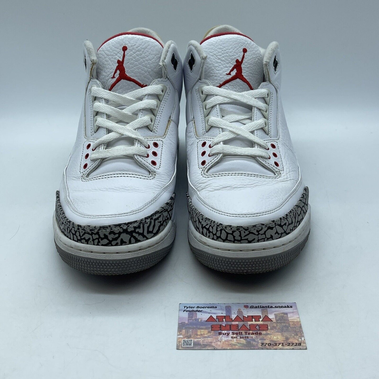 Size 12 - Jordan 3 Retro White Cement 2011 Grey Black Suede Leather (136064-105)