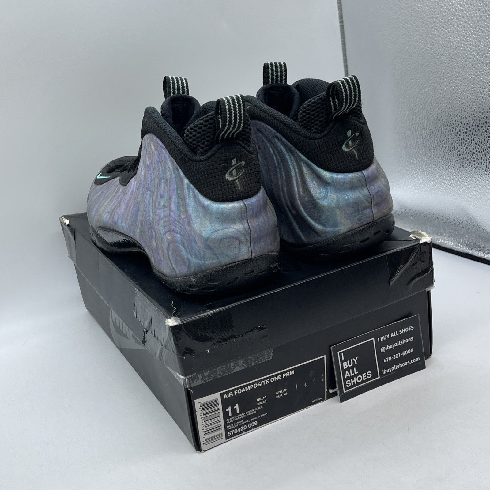 Size 11 - Nike Air Foamposite One Premium Abalone Blue Black Suede (575420-009)