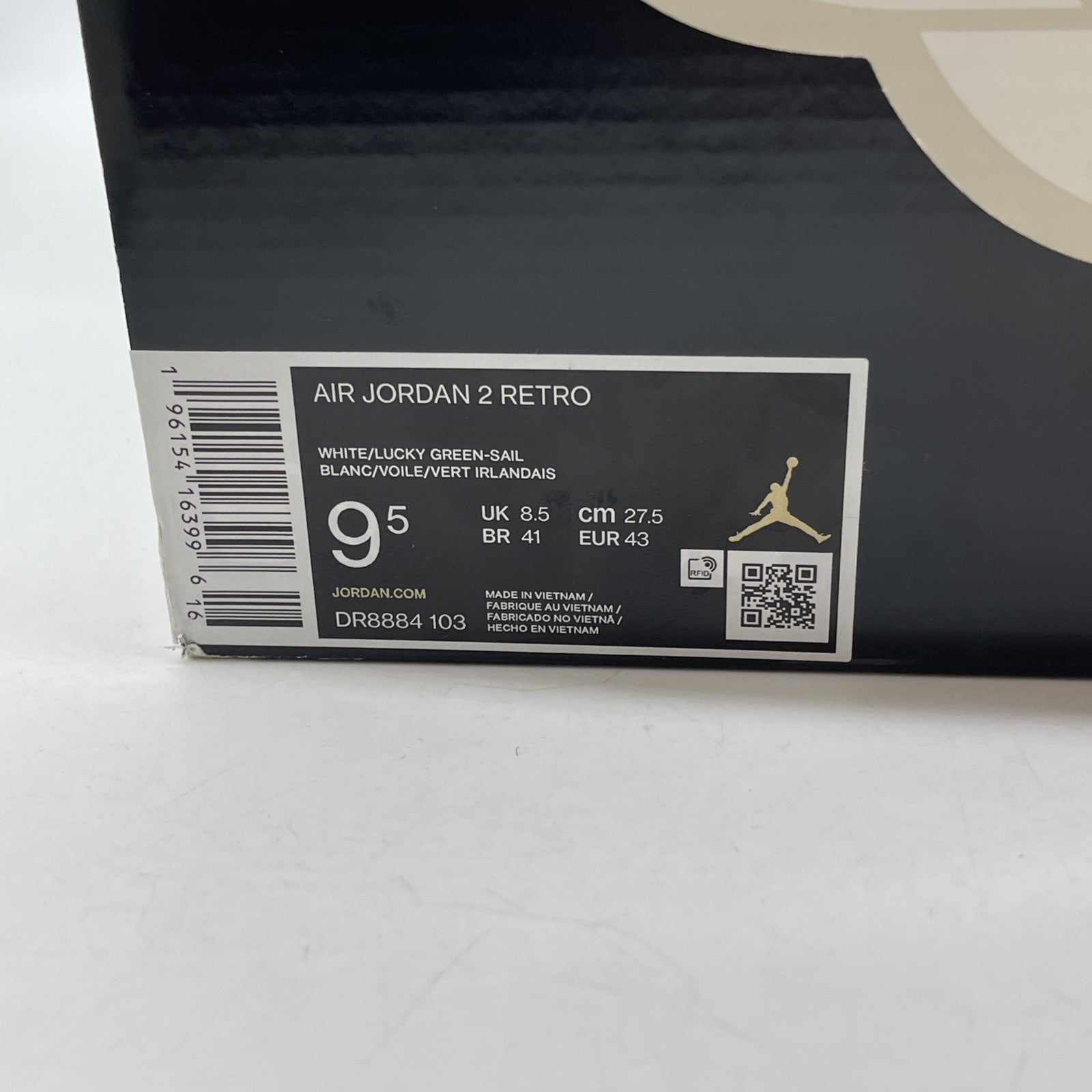 Size 9.5 - Jordan 2 Retro Lucky Green White Leather (DR8884-103)