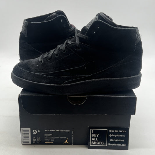 Size 9.5 - Air Jordan 2 Retro Deconstructed Triple Black (897521-010)