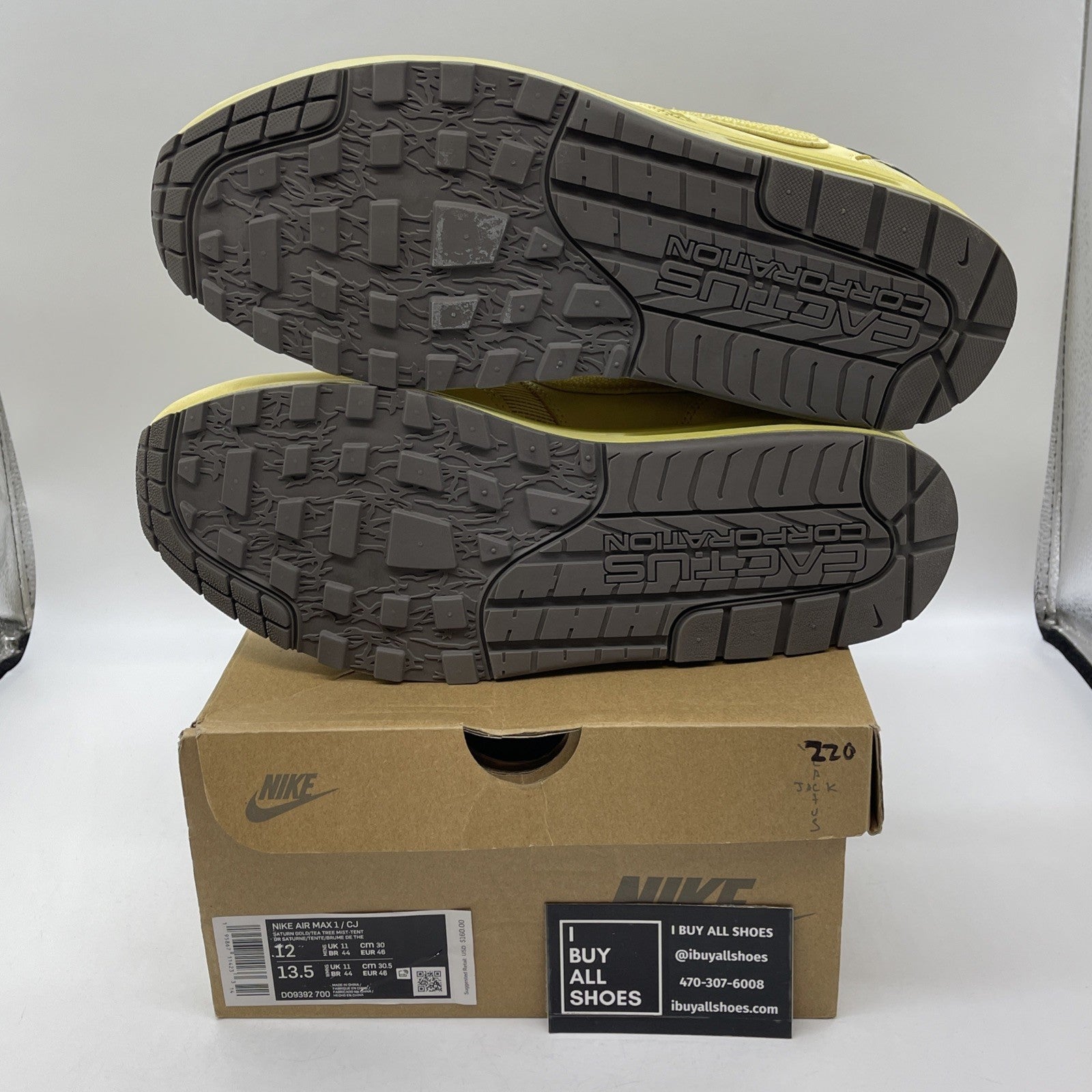 Size 12 - Nike Air Max 1 x Travis Scott Saturn Gold Yellow Suede (DO9392-700)