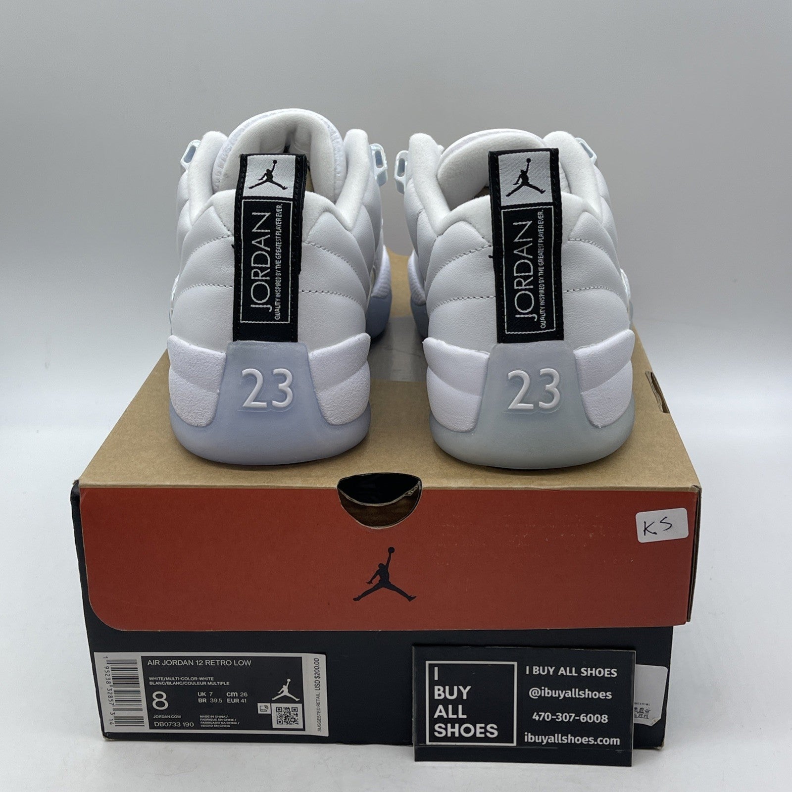 Size 8 - Air Jordan 12 Retro Low Easter White Leather (DB0733-190)