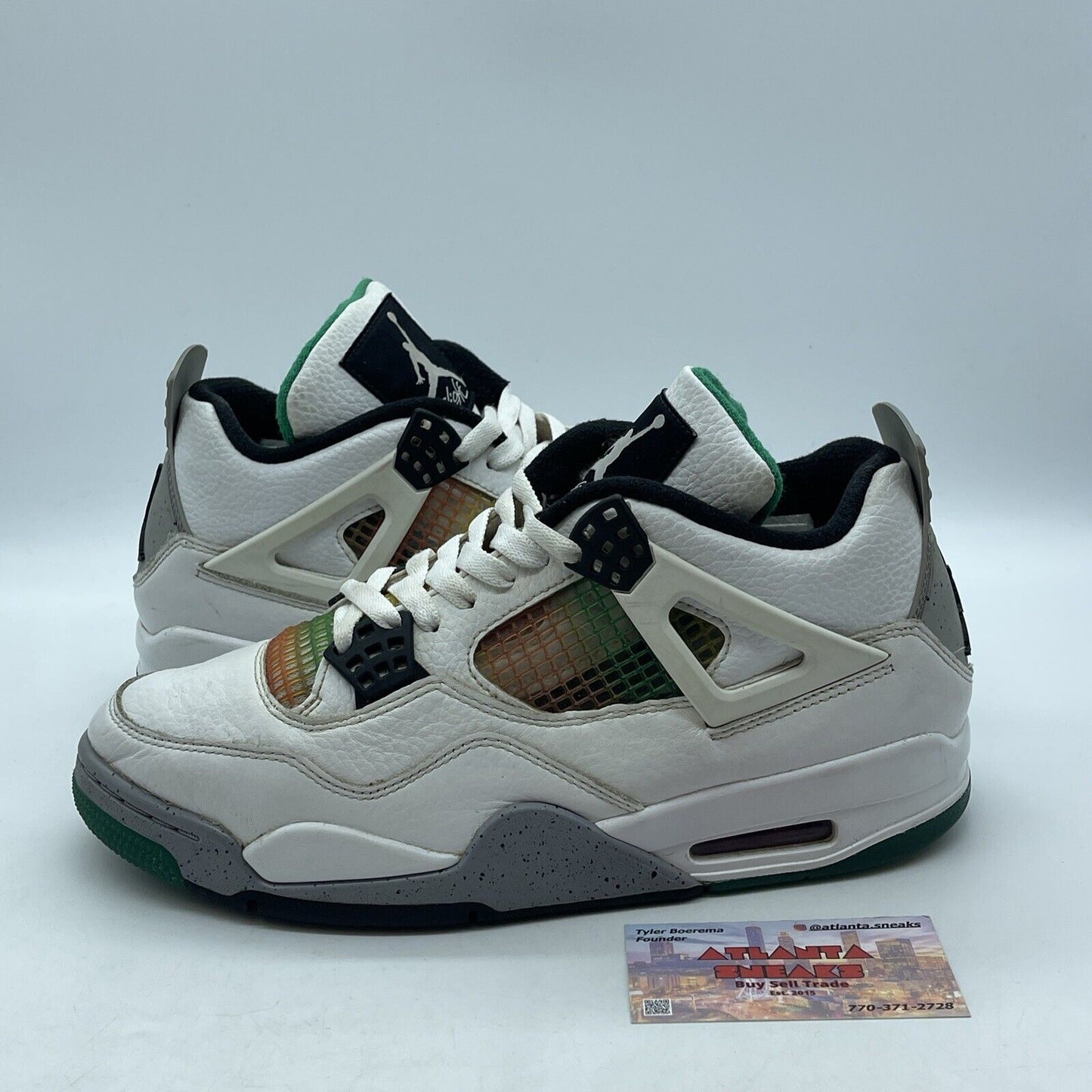 Size 10W - Air Jordan 4 Retro Rasta Green Gray White Orange (AQ9129-100)