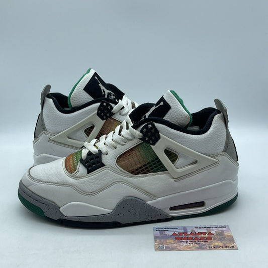 Size 10W - Air Jordan 4 Retro Rasta Green Gray White Orange (AQ9129-100)