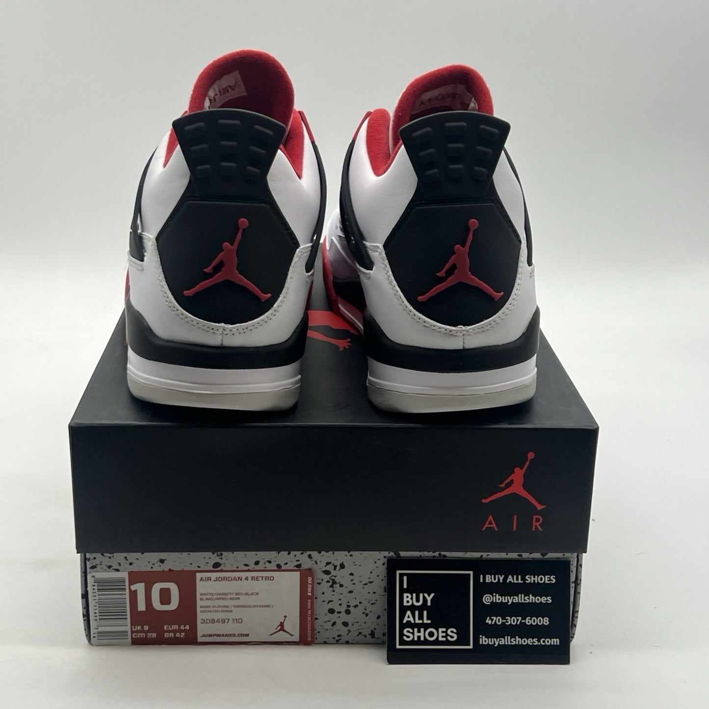Size 10 - Air Jordan 4 Retro Fire Red 2012 (308497-110).