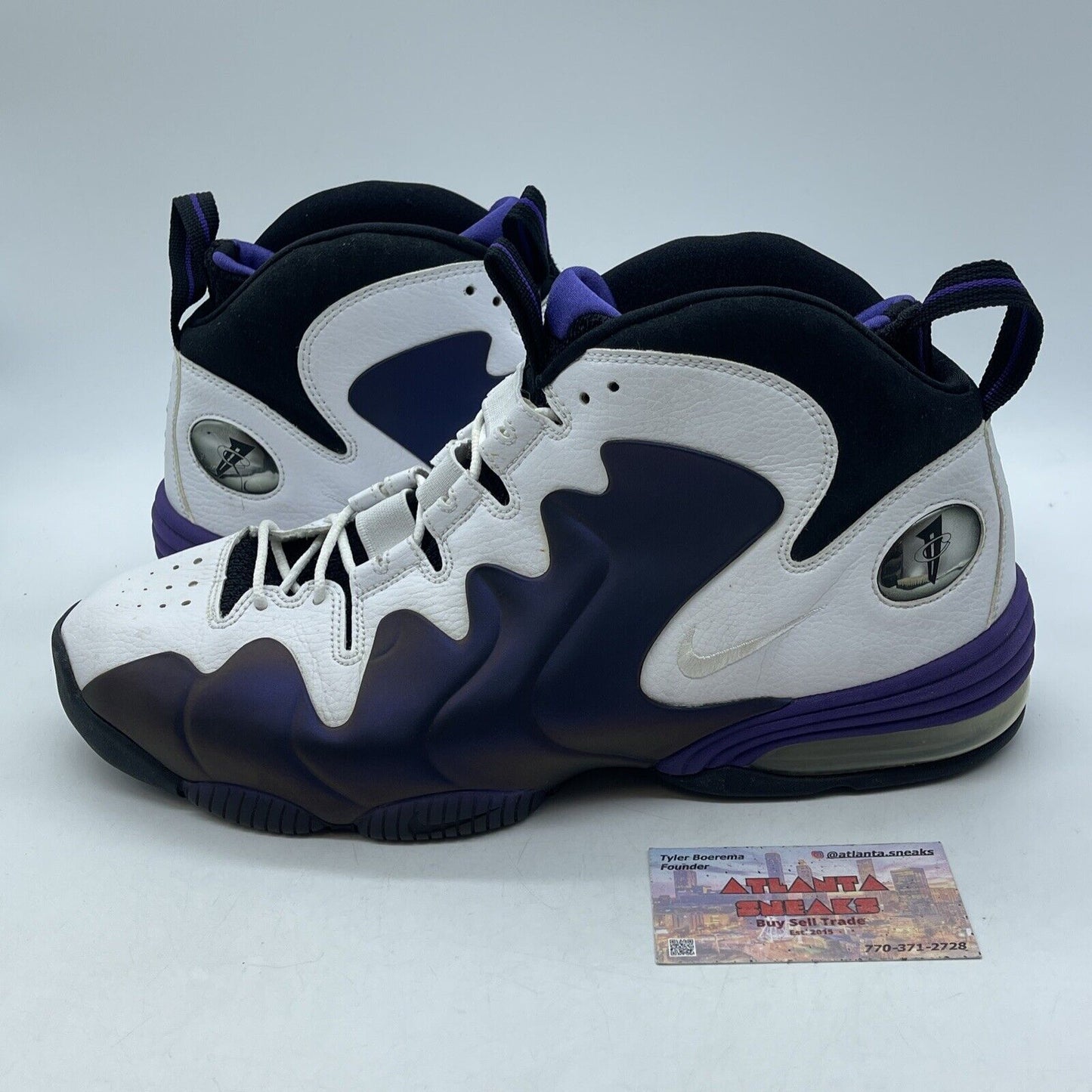 Size 13 - Nike Air Penny 3 White Purple Leather Black Suede (304845-101)