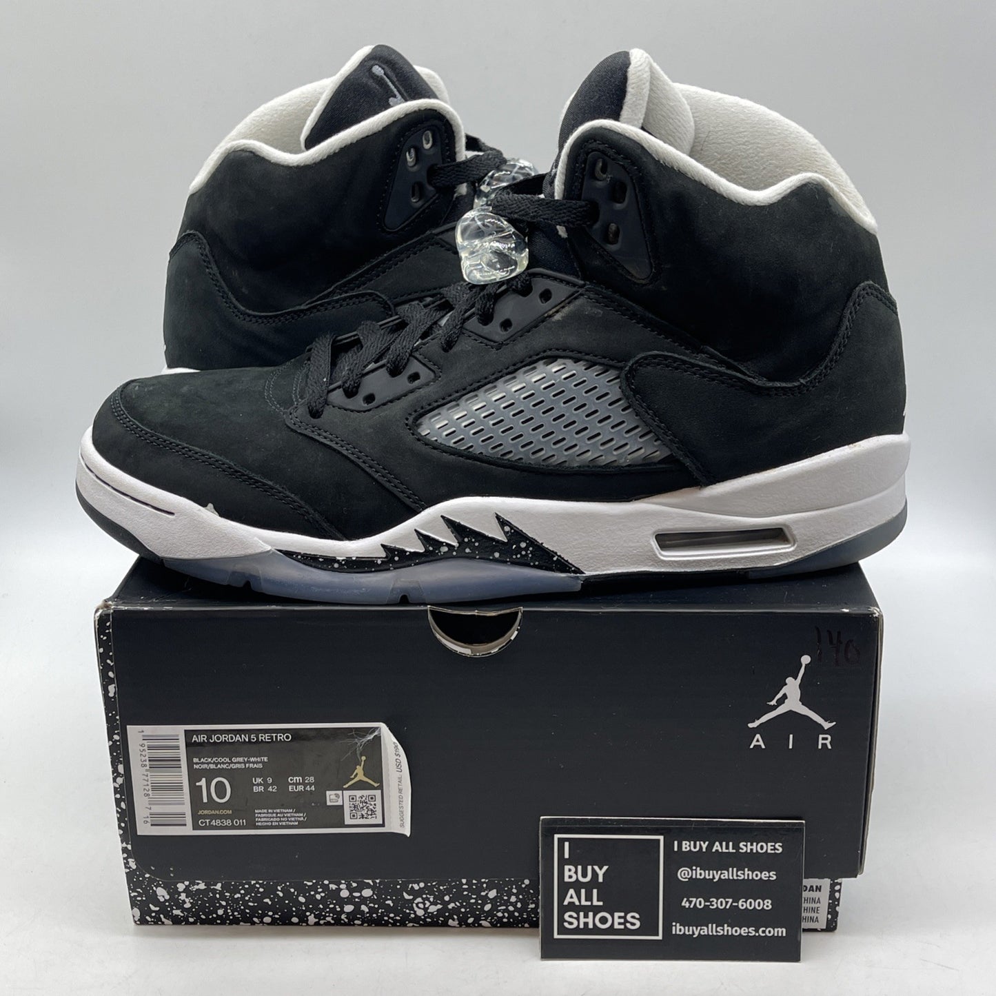 Size 10 - Jordan 5 Retro Mid Oreo Black White Suede (CT4838-011)