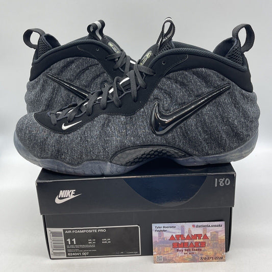 Size 11 - Nike Air Foamposite Pro Wool Fleece Grey Black Suede (624041-007)