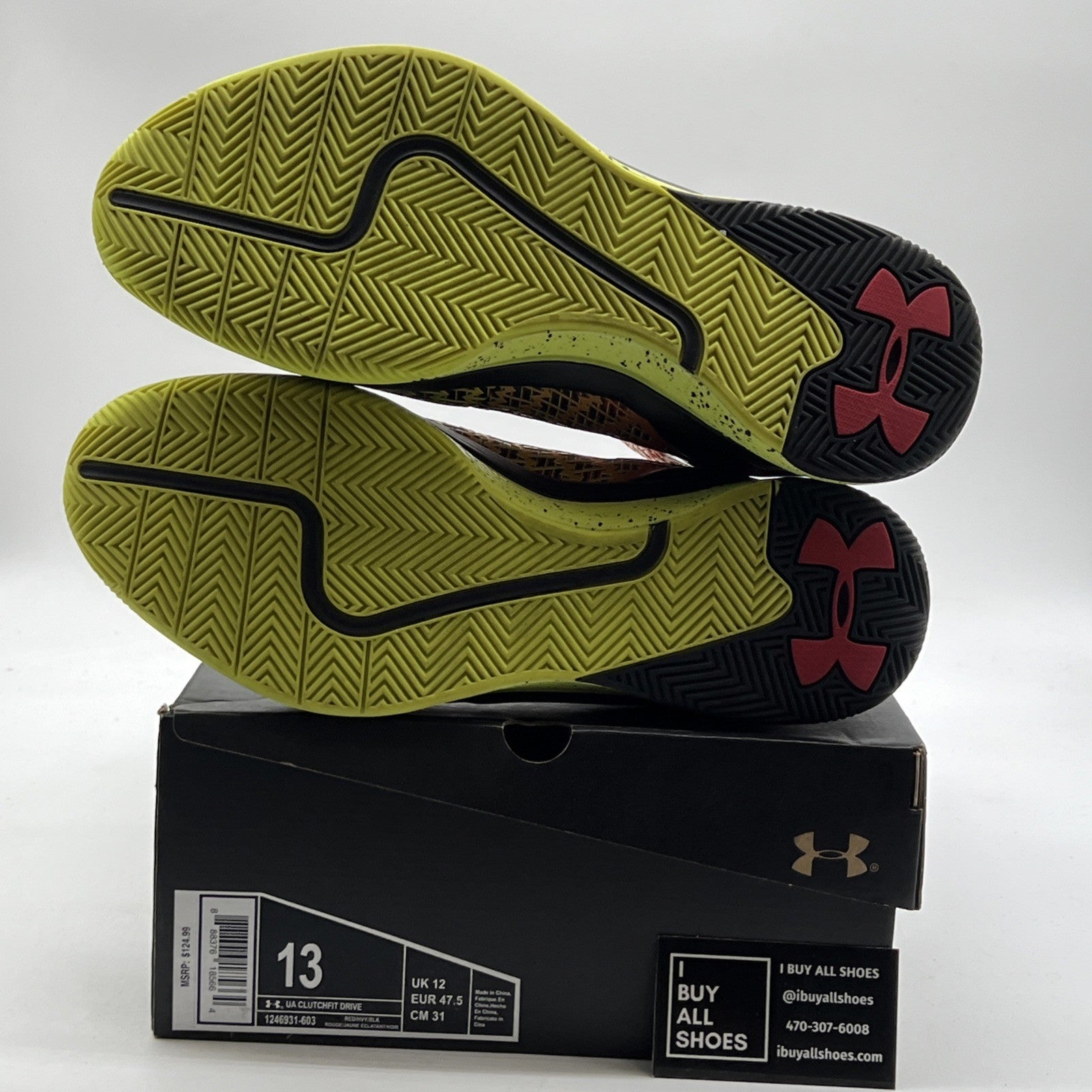 Size 13 - Under Armour Black/Red/ HVY Basketball Shoes (1246931-603)