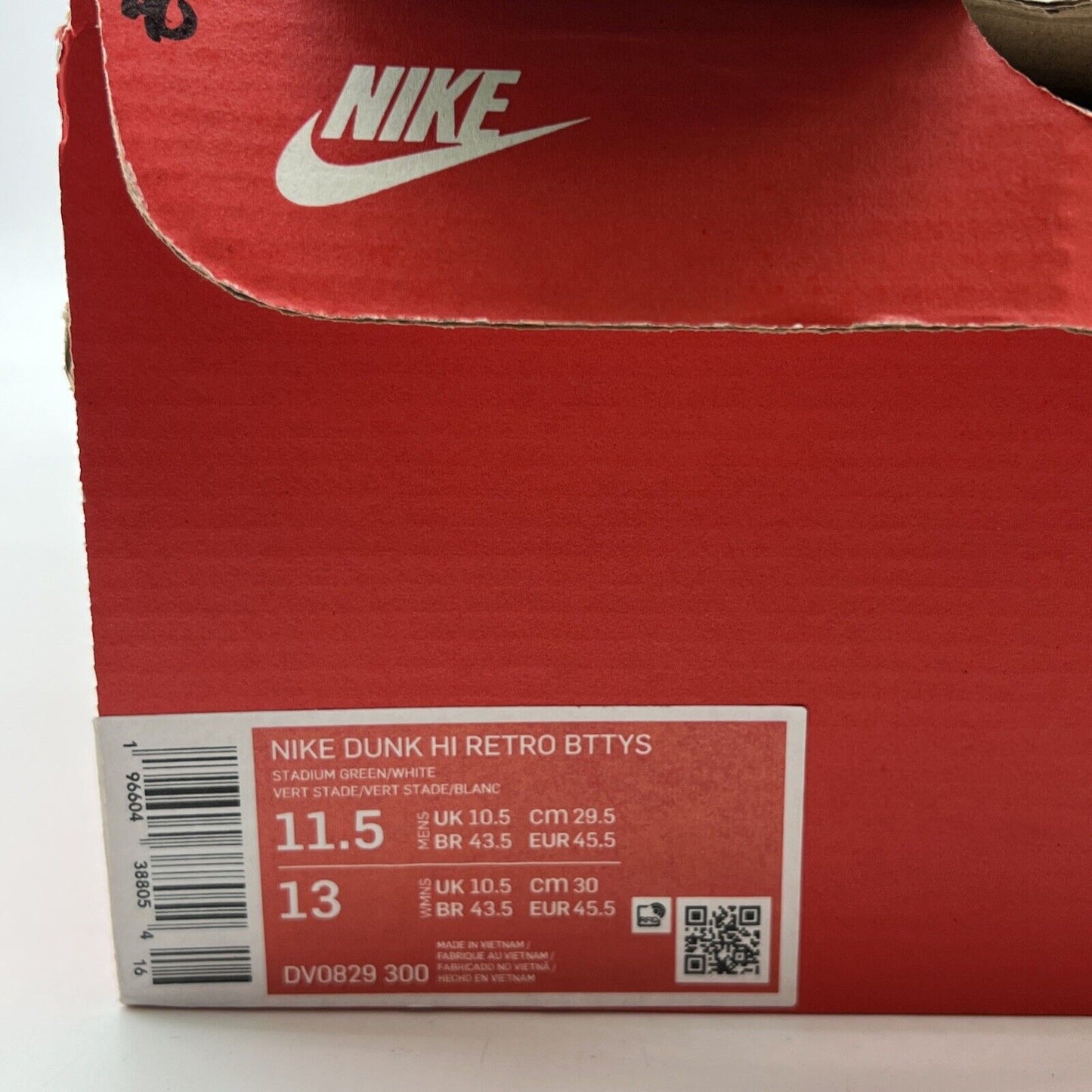 Size 11.5 - Nike Dunk High White Stadium Green (DV0829-300)
