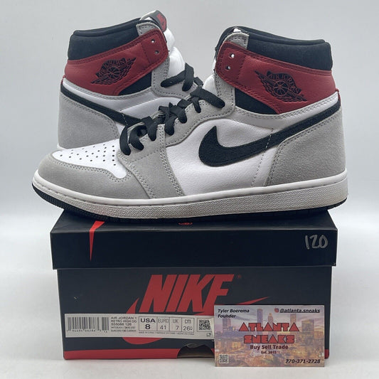 Size 8 - Jordan 1 Retro High OG Smoke Gray 2020 Red Black White (555088-126)