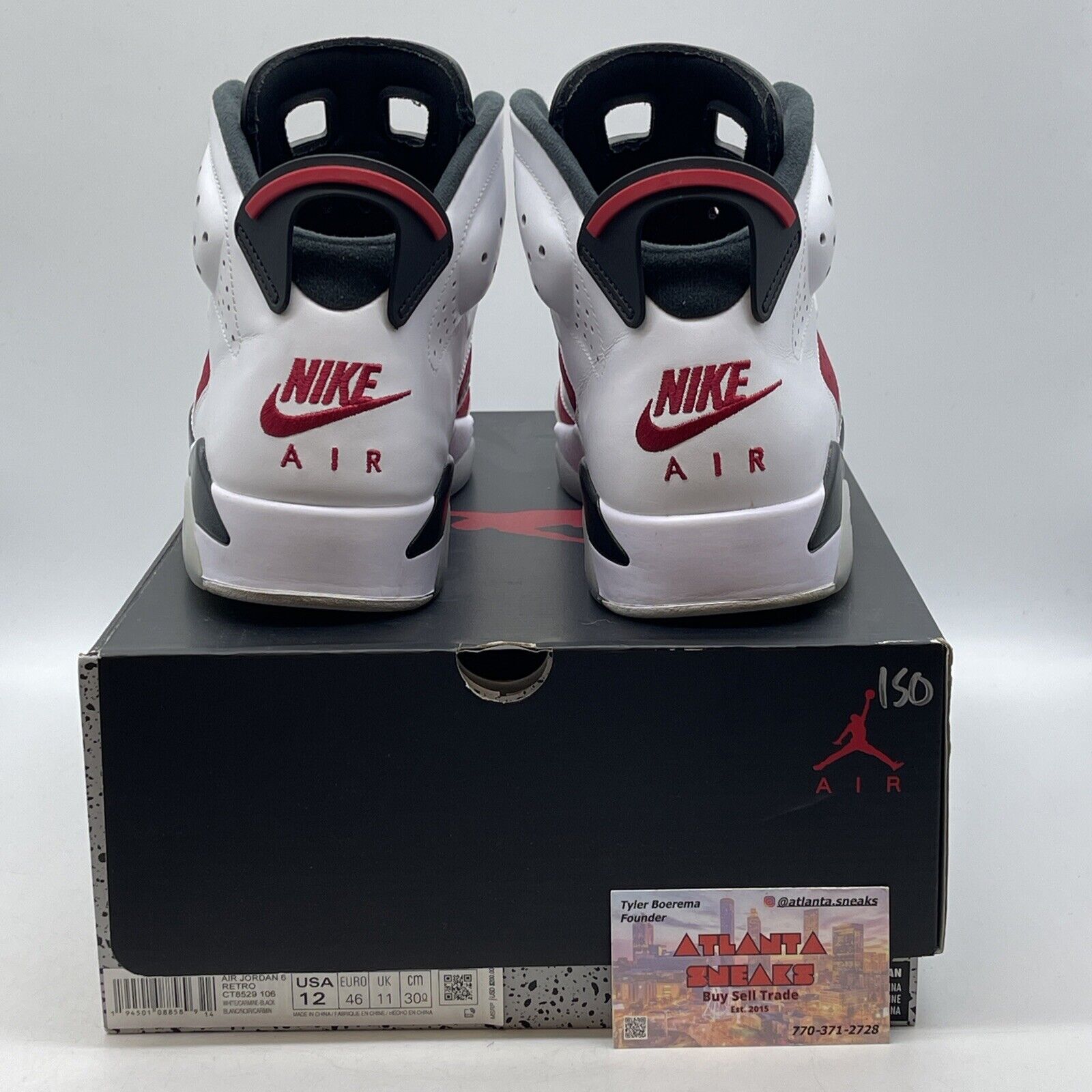 Size 12 - Jordan 6 Retro OG Mid Carmine White Red Black (CT8529-106)