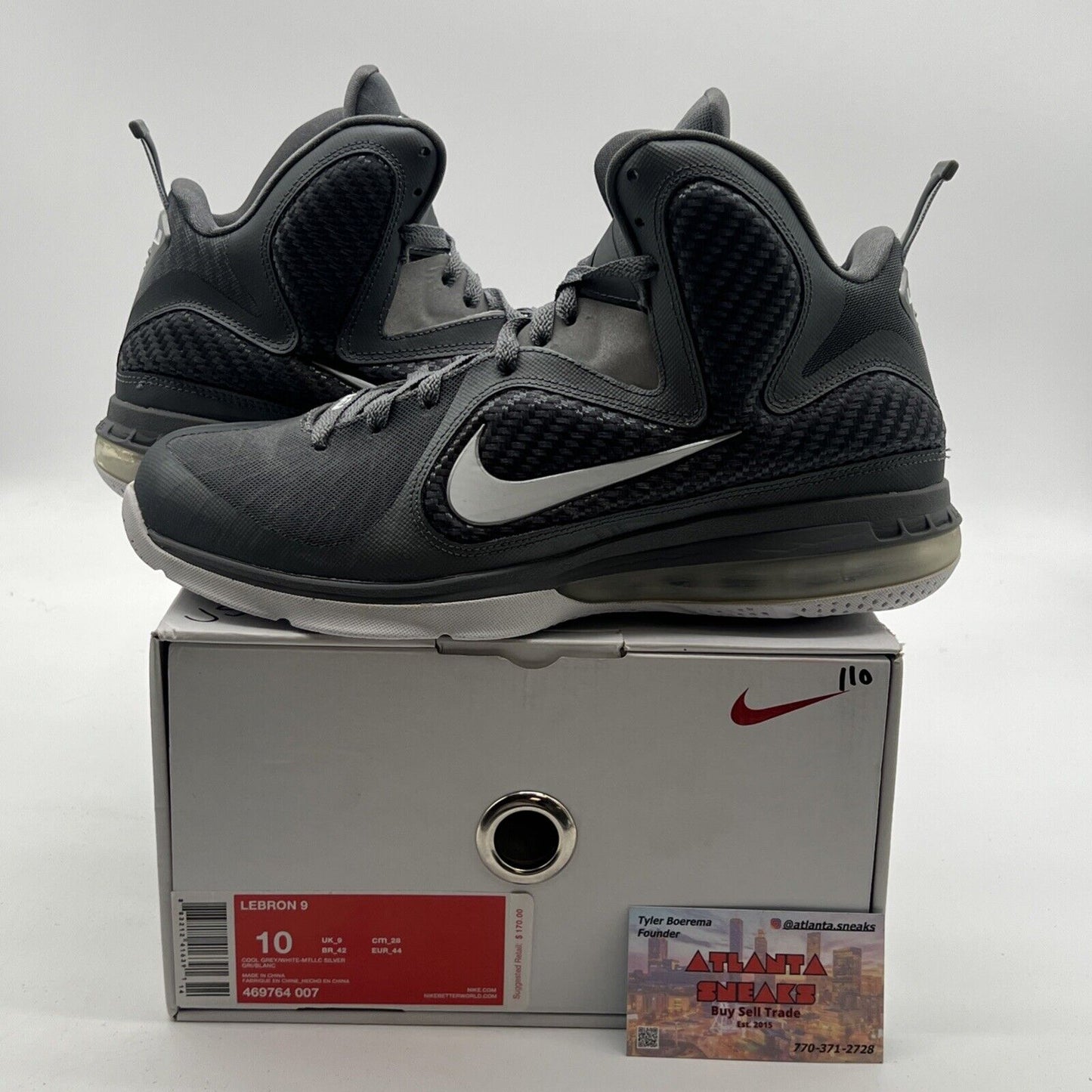 Size 10 - Nike LeBron 9 Cool Grey (469764-007)
