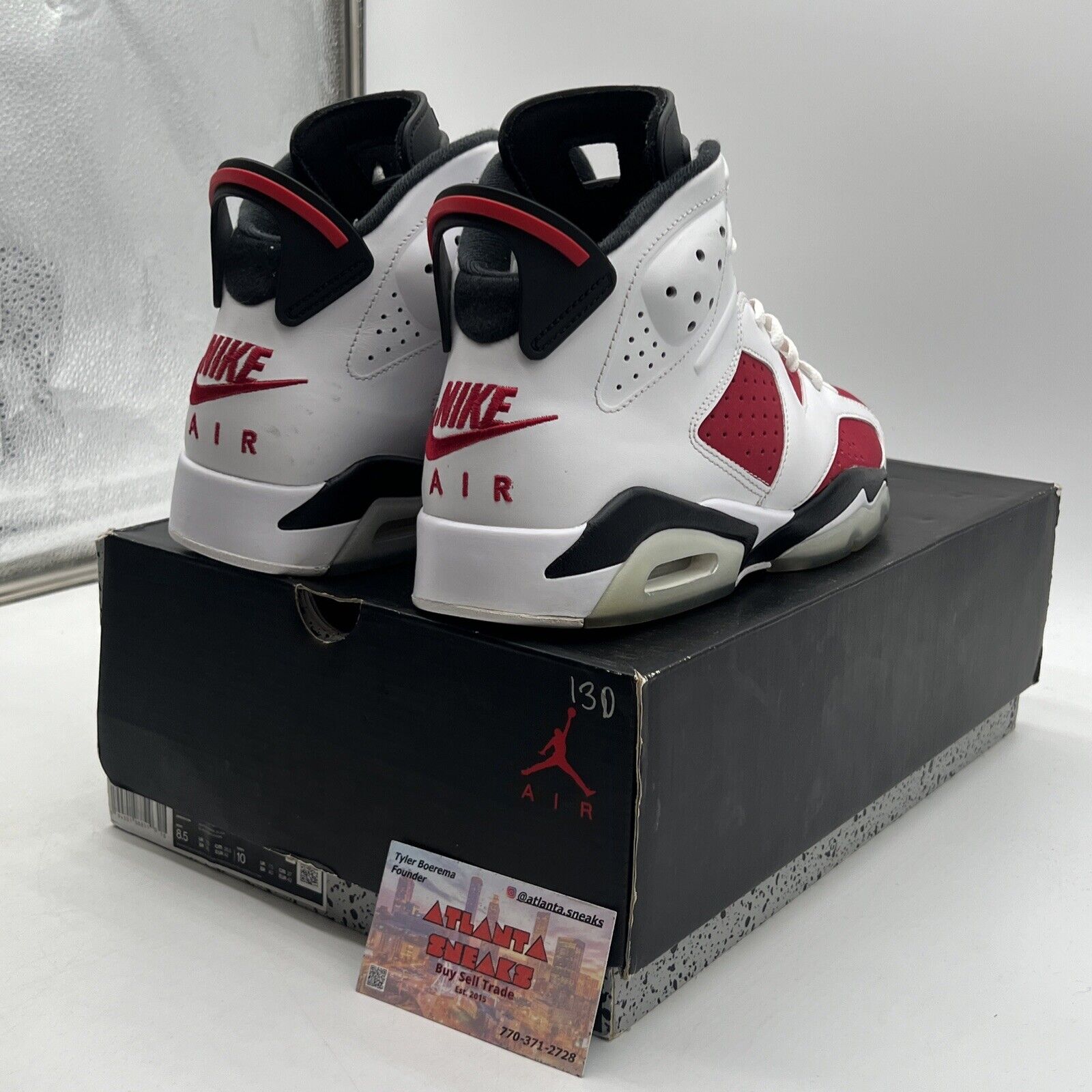 Size 8.5 - Jordan 6 Retro OG Mid Carmine Black White Red Suede (CT8629-106)