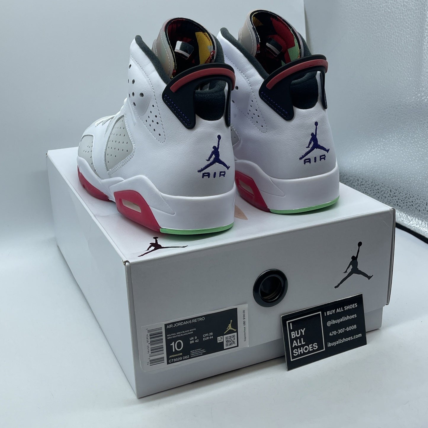 Size 10 - Air Jordan 6 Retro Hare Grey White Suede Leather (CT8529-062)